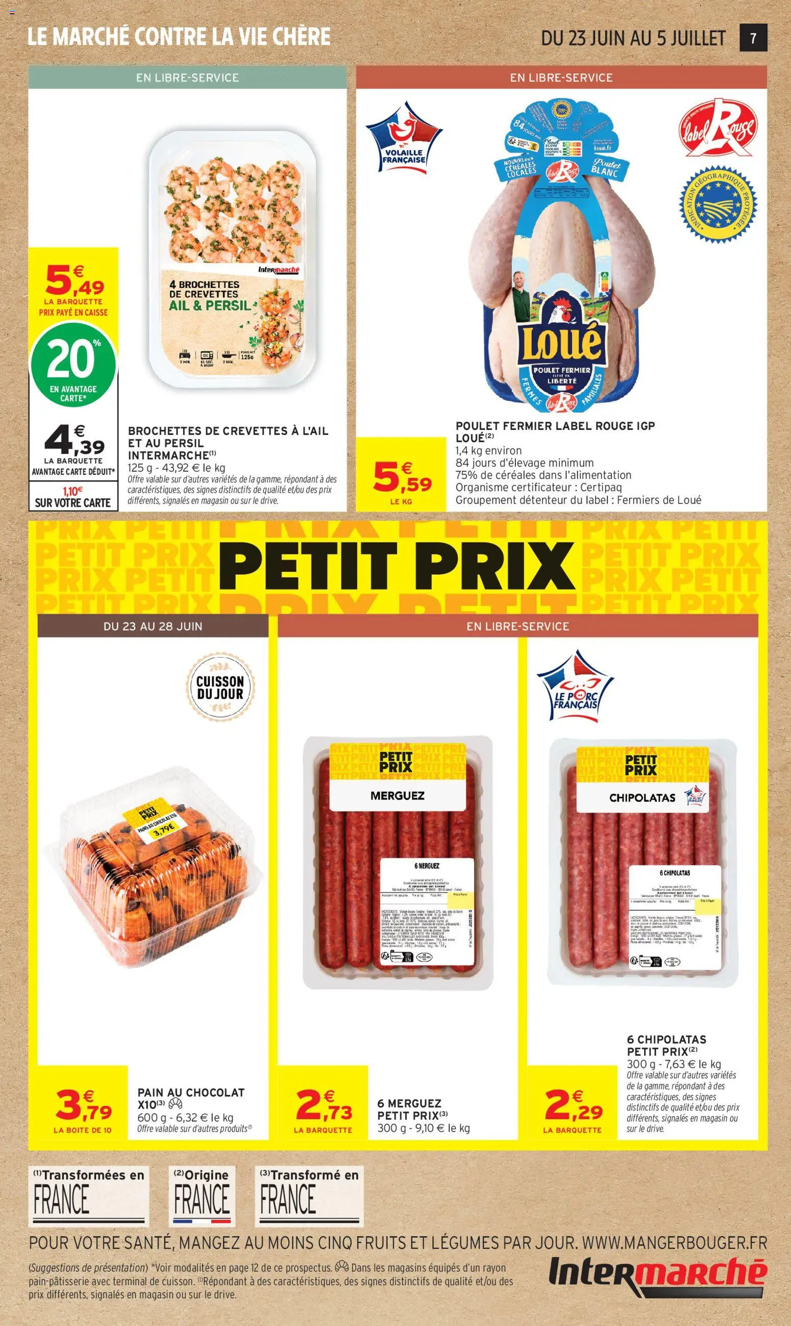 {H1} | Page: 7 | Produits: Ail, Merguez, Chocolat, Céréales