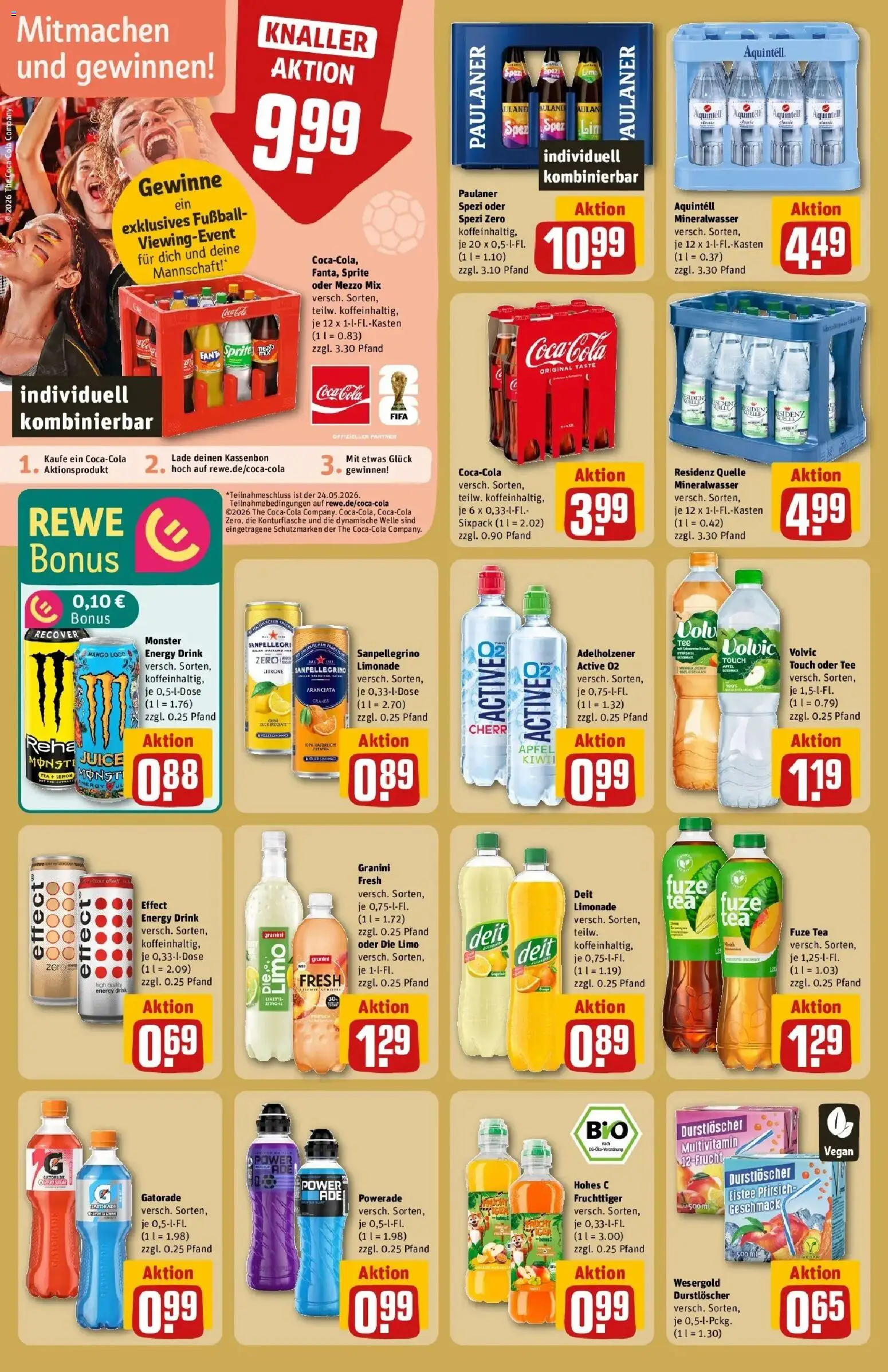 Rewe Prospekt Bad Tölz – gültig ab 18.05.2026 | Seite: 22 | Produkte: Adelholzener, Limonade, Pfirsich, Tee