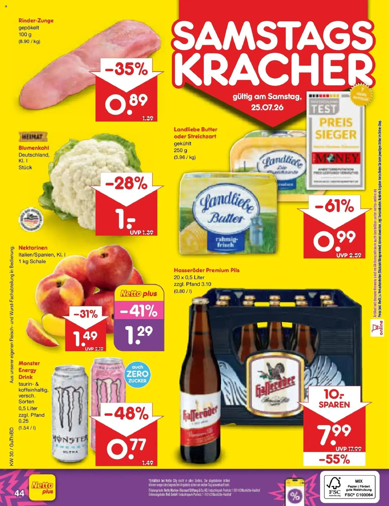 Netto Marken-Discount Prospekt Augustusburg – gültig ab 20.07.2026 | Seite: 68 | Produkte: Butter, Zucker, Hasseröder, Fleisch