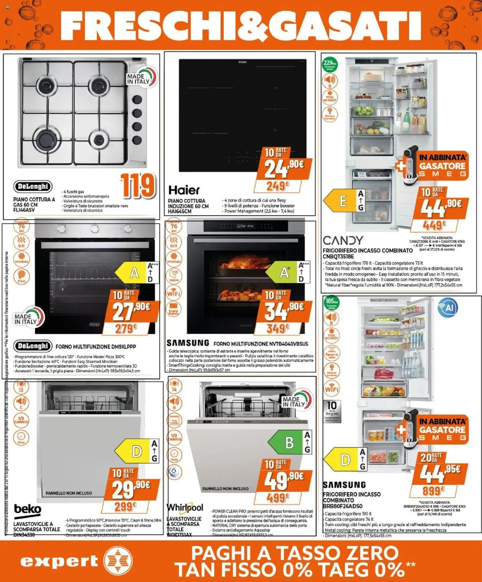 Volantino Expert del 02/07/2026 | Pagina: 24 | Prodotti: Piano cottura, Congelatore, Griglia, Portaposate
