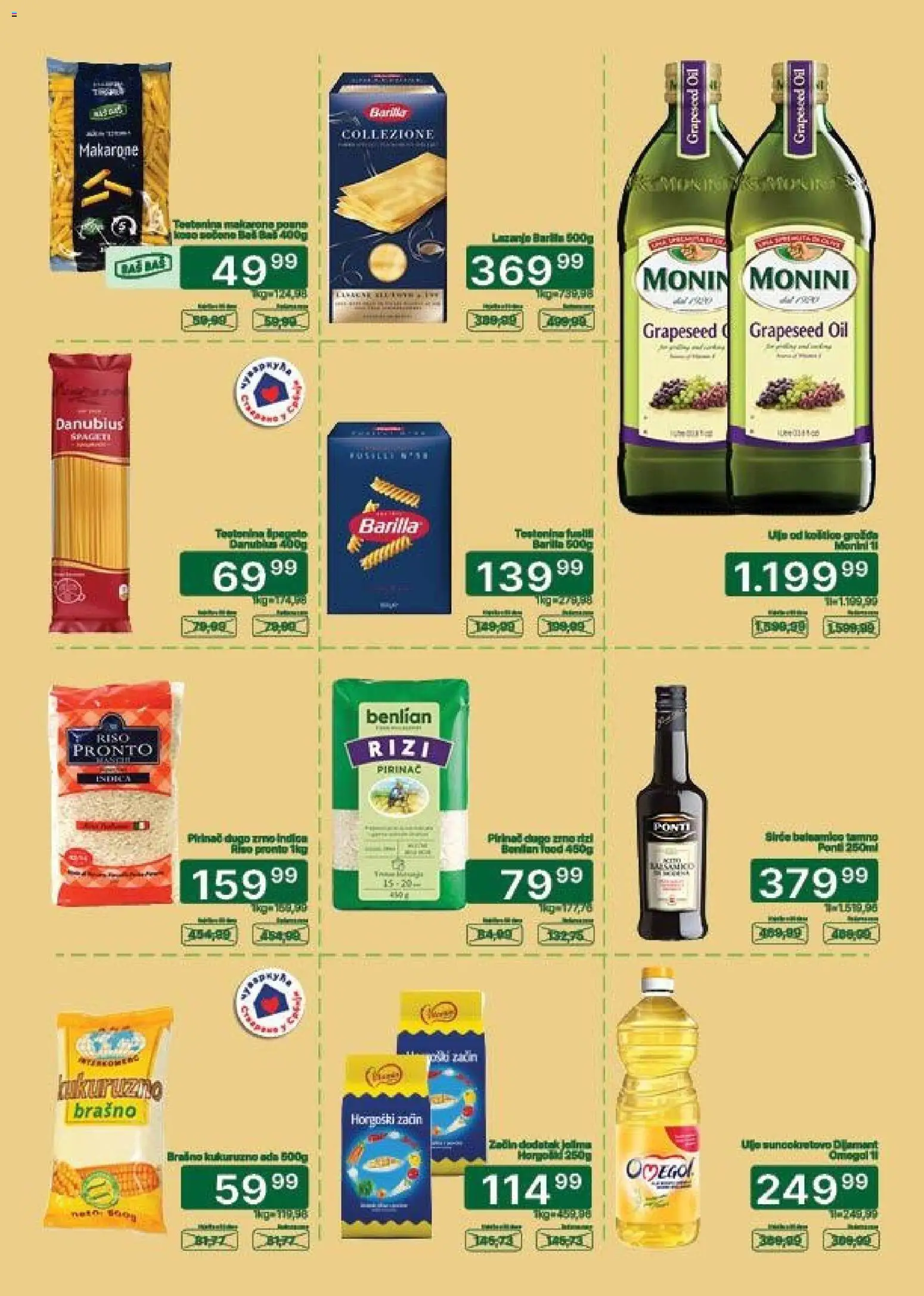 Univerexport katalog - važi od 17.08.2026 | Strana: 13 | Proizvode: Barilla, Monini, Brašno, Pirinač