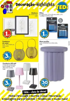 Pré-visualização TEDi Folheto Bombarral válido de 22.05.2026 | Página: 16 | Produtos: Candeeiro, Moldura, Pilhas, Mesa