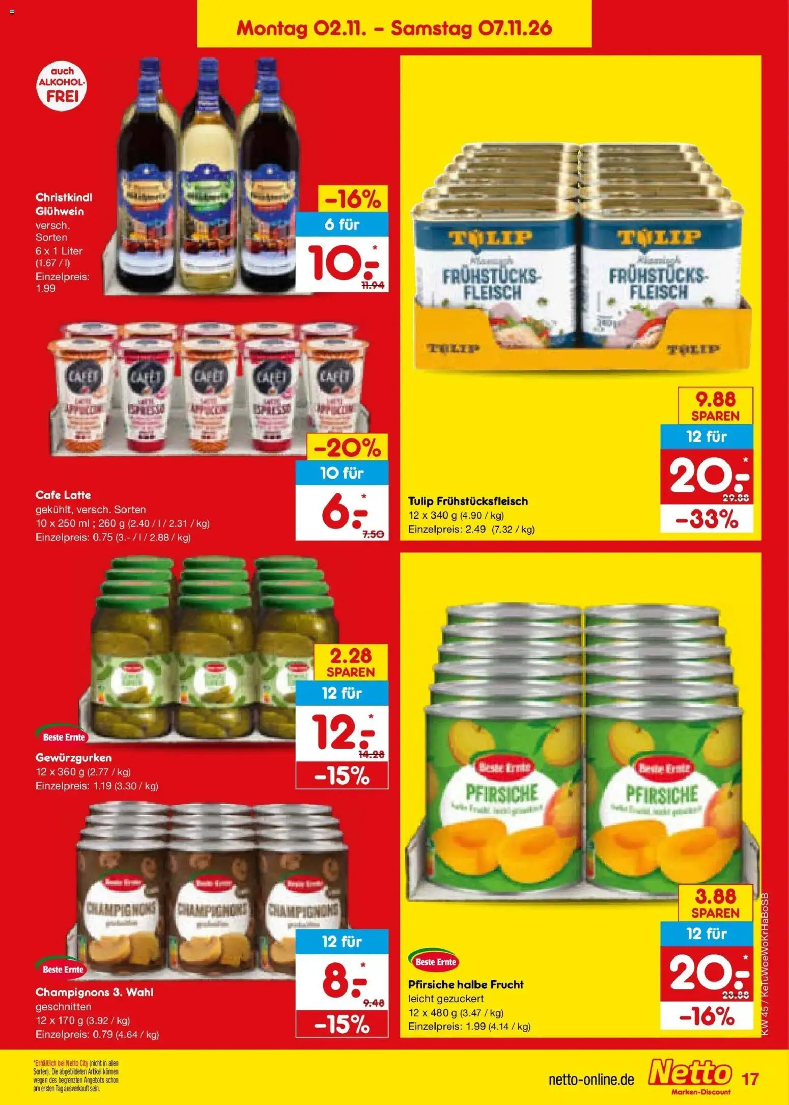 Netto Marken-Discount Prospekt Ludwigshafen-Edigheim – gültig ab 02.11.2026 | Seite: 27 | Produkte: Champignons, Alkohol, Fleisch