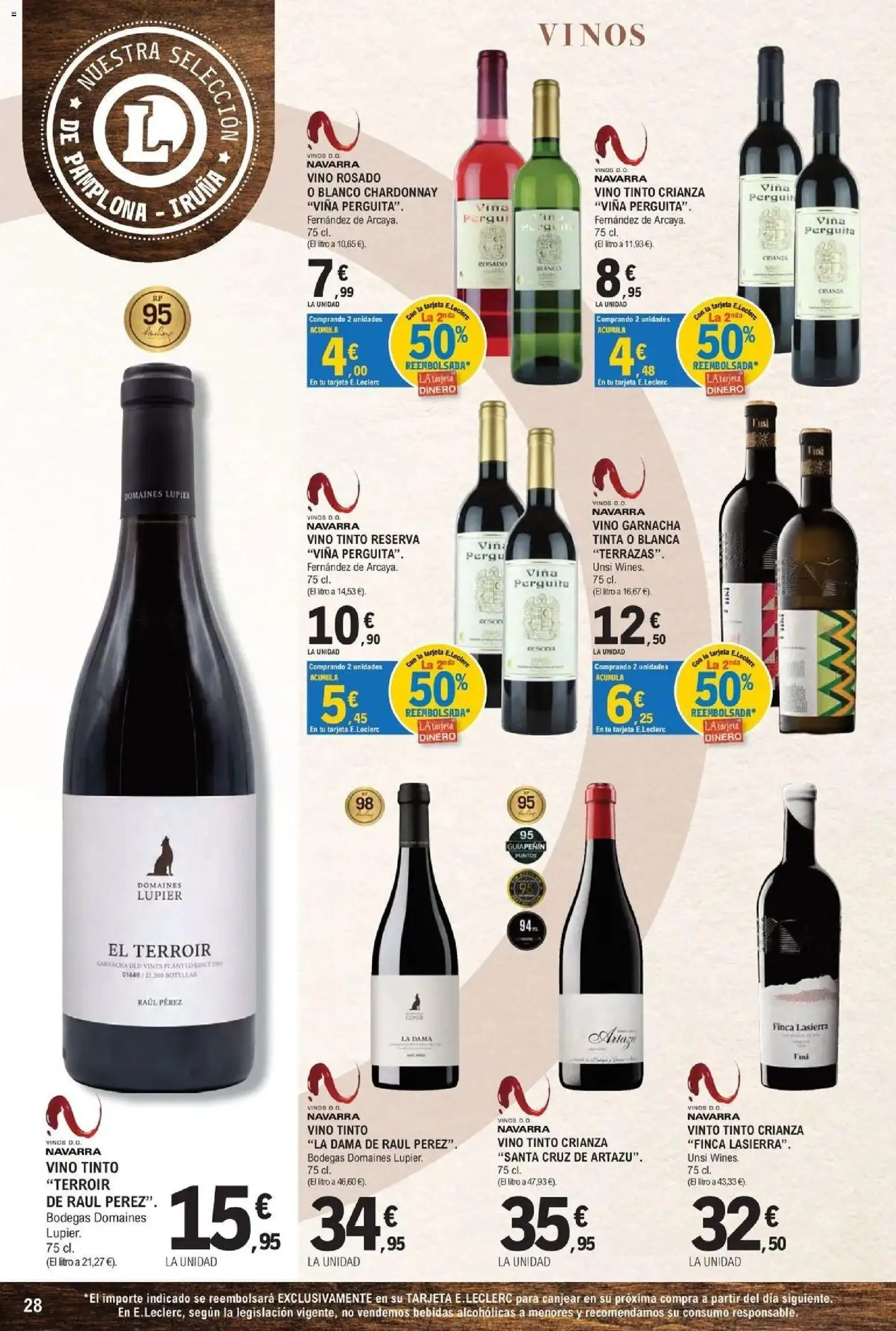 E.Leclerc - Feria del vino 30/09/2026 - 17/10/2026 | Página: 28 | Productos: Vino tinto, Vino rosado, Vino, Bebidas