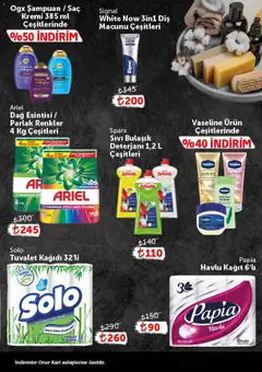 16.06.2026 tarihinden itibaren geçerli olan Onur Market kataloğu önizlemesi | Sayfa: 11 | Ürünler: Tuvalet, Saç Kremi, Diş macunu, Tuvalet kağıdı