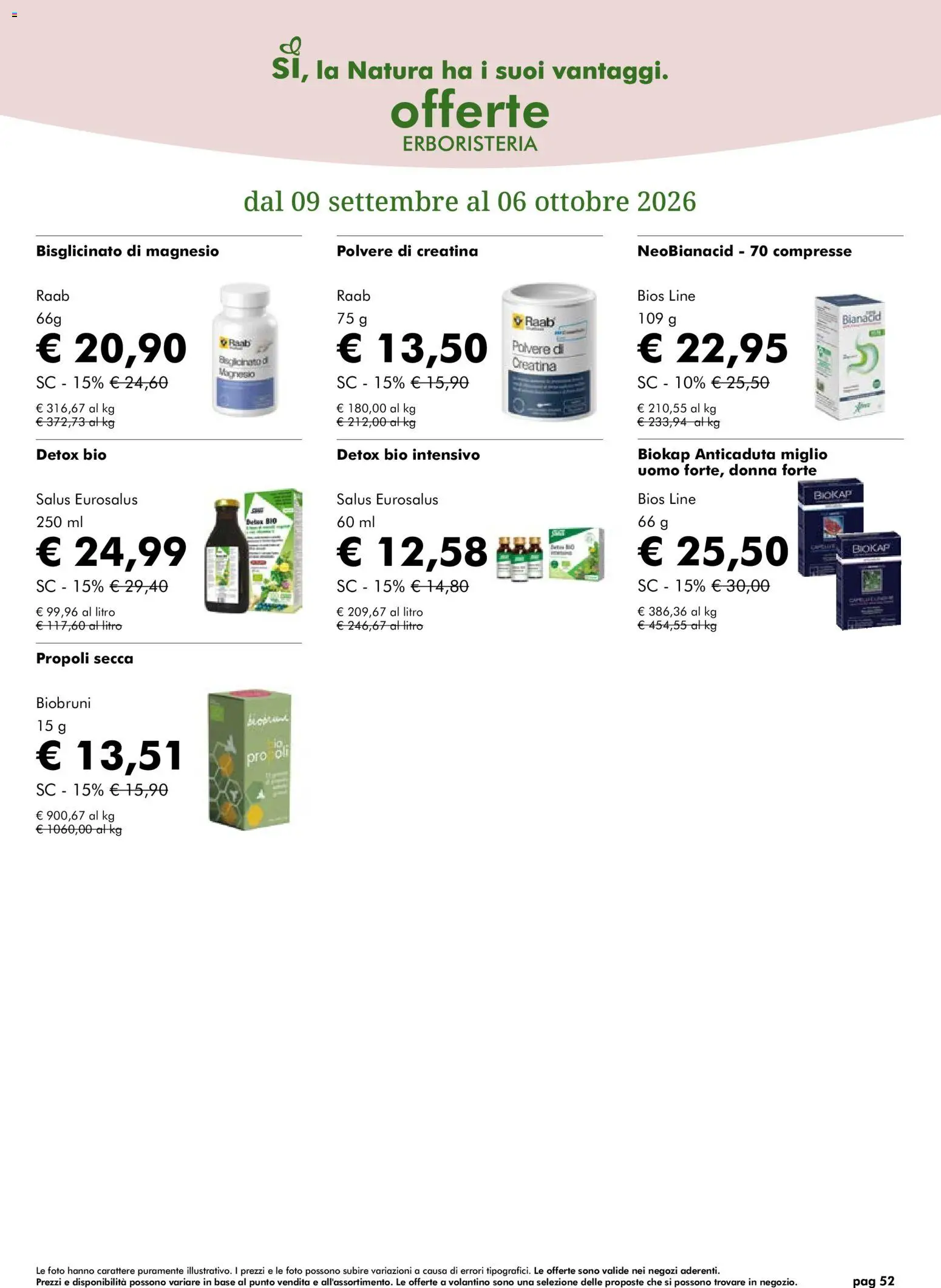 Volantino Natura Sì del 09/09/2026 | Pagina: 52