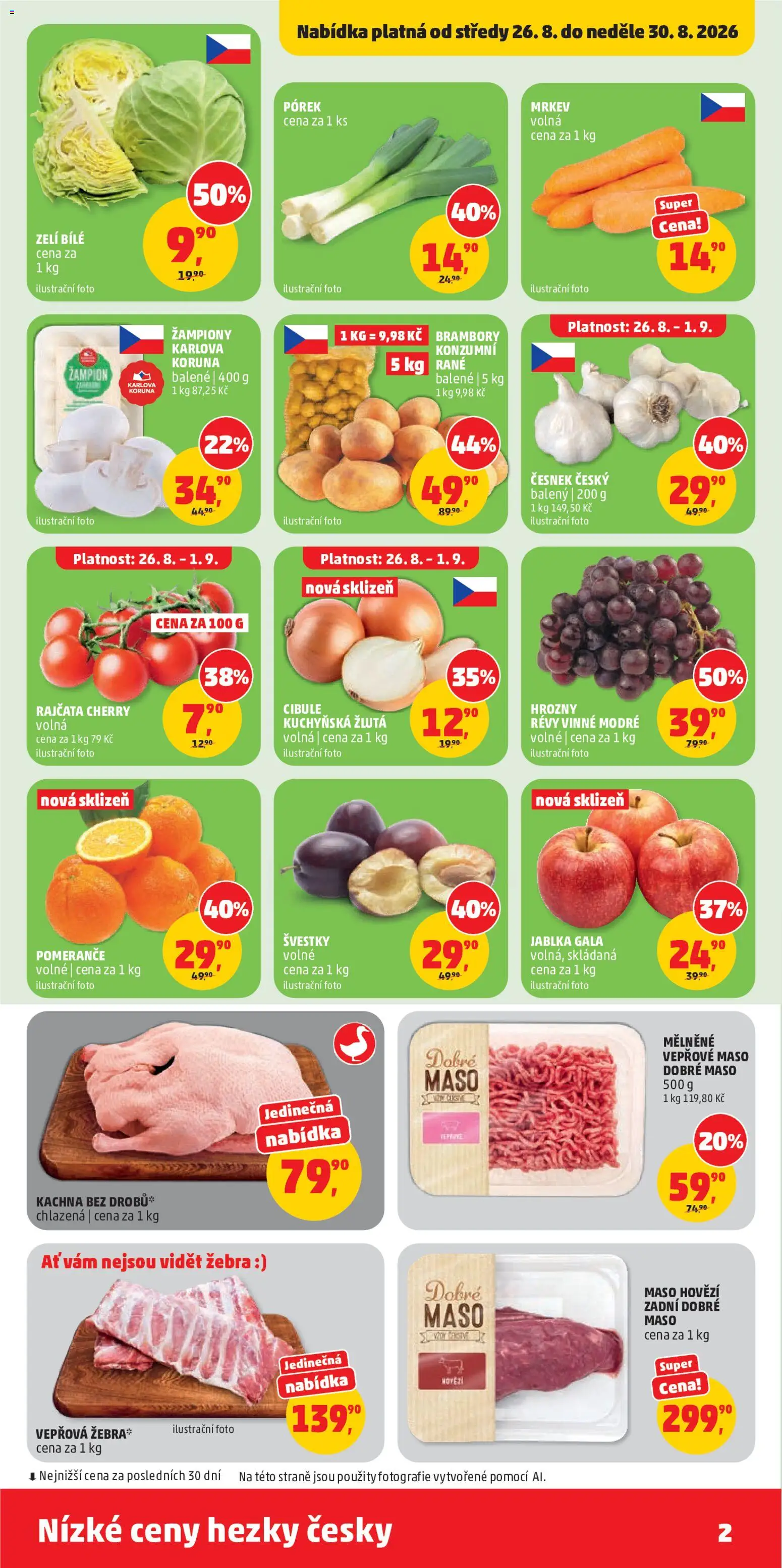 Penny Market leták od 26.08.2026 | Strana: 2 | Produkty: Jablka Gala, Pomeranče, Hovězí zadní, Mrkev