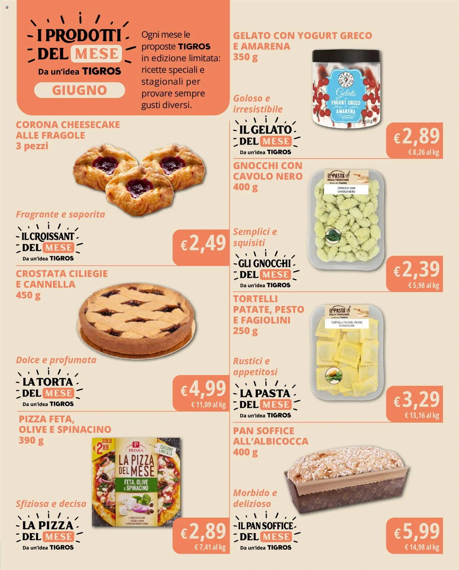 Volantino Tigros del 03.06.2026 | Pagina: 5 | Prodotti: Gelato, Olive, Forno, Fagiolini