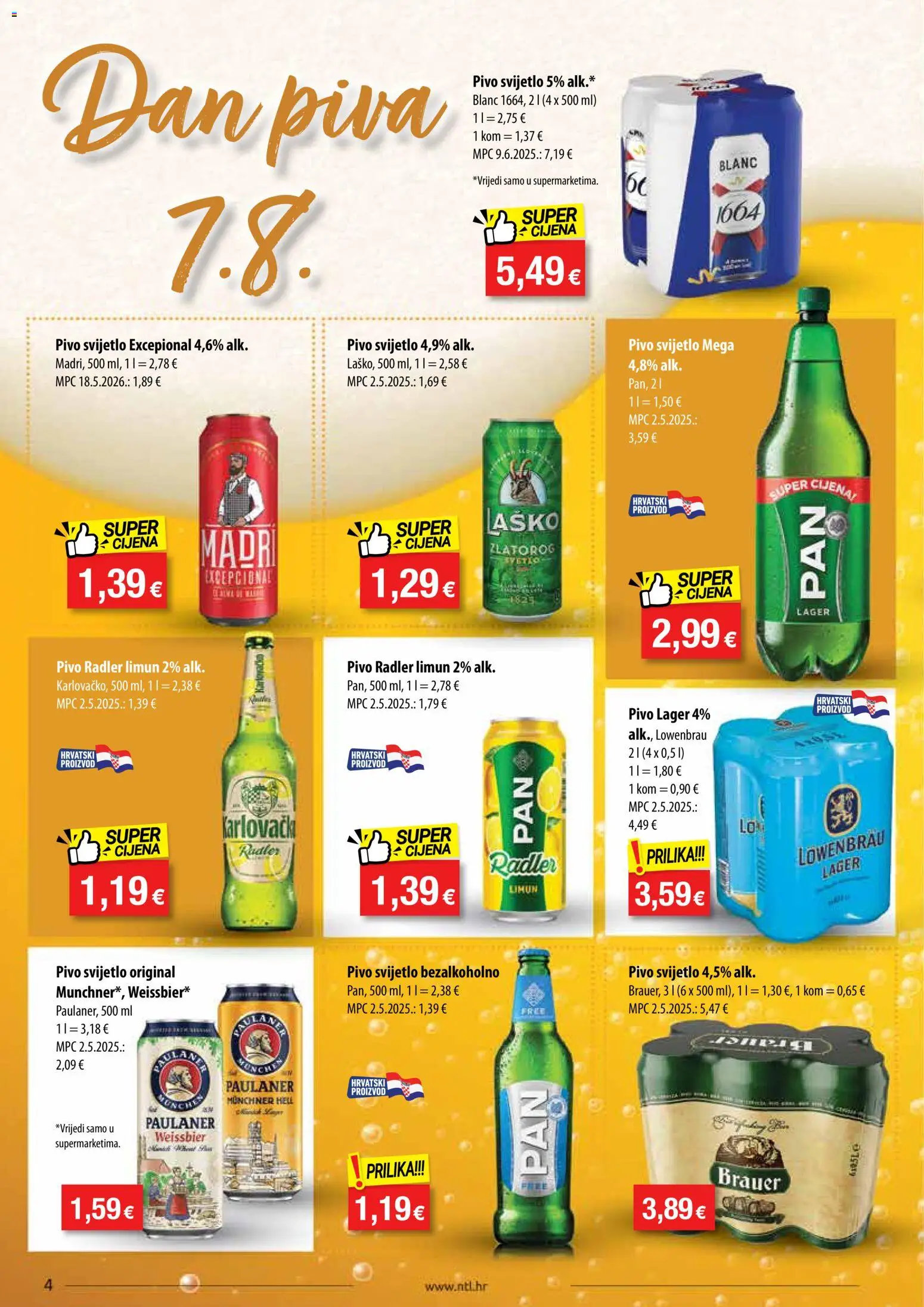 NTL katalog | vrijedi od 05.08.2026 | Stranica: 4 | Proizvodi: Hell, Radler, Pivo, Limun