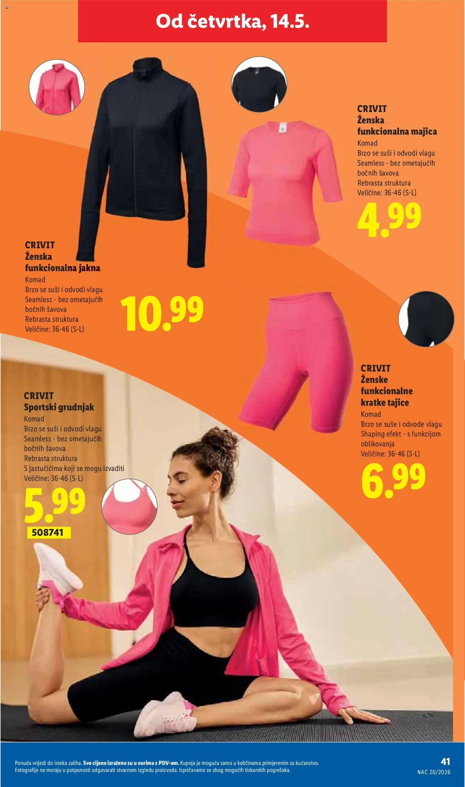 Lidl katalog | vrijedi od 11.05.2026 | Stranica: 41 | Proizvodi: Majica, Jakna, Grudnjak, Tajice