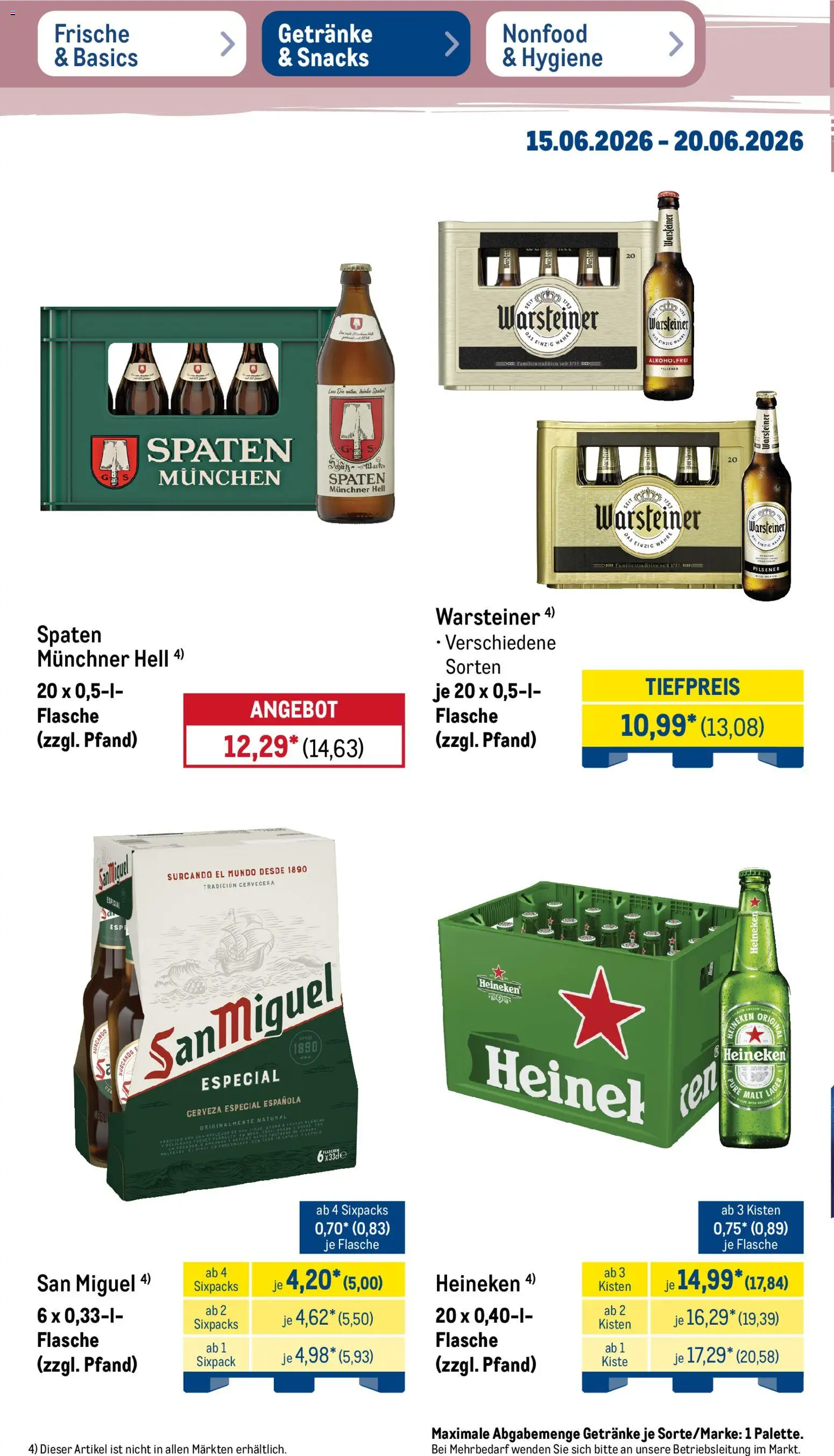 Metro Prospekt – gültig ab 15.06.2026 | Seite: 32 | Produkte: Heineken, Warsteiner, Gin