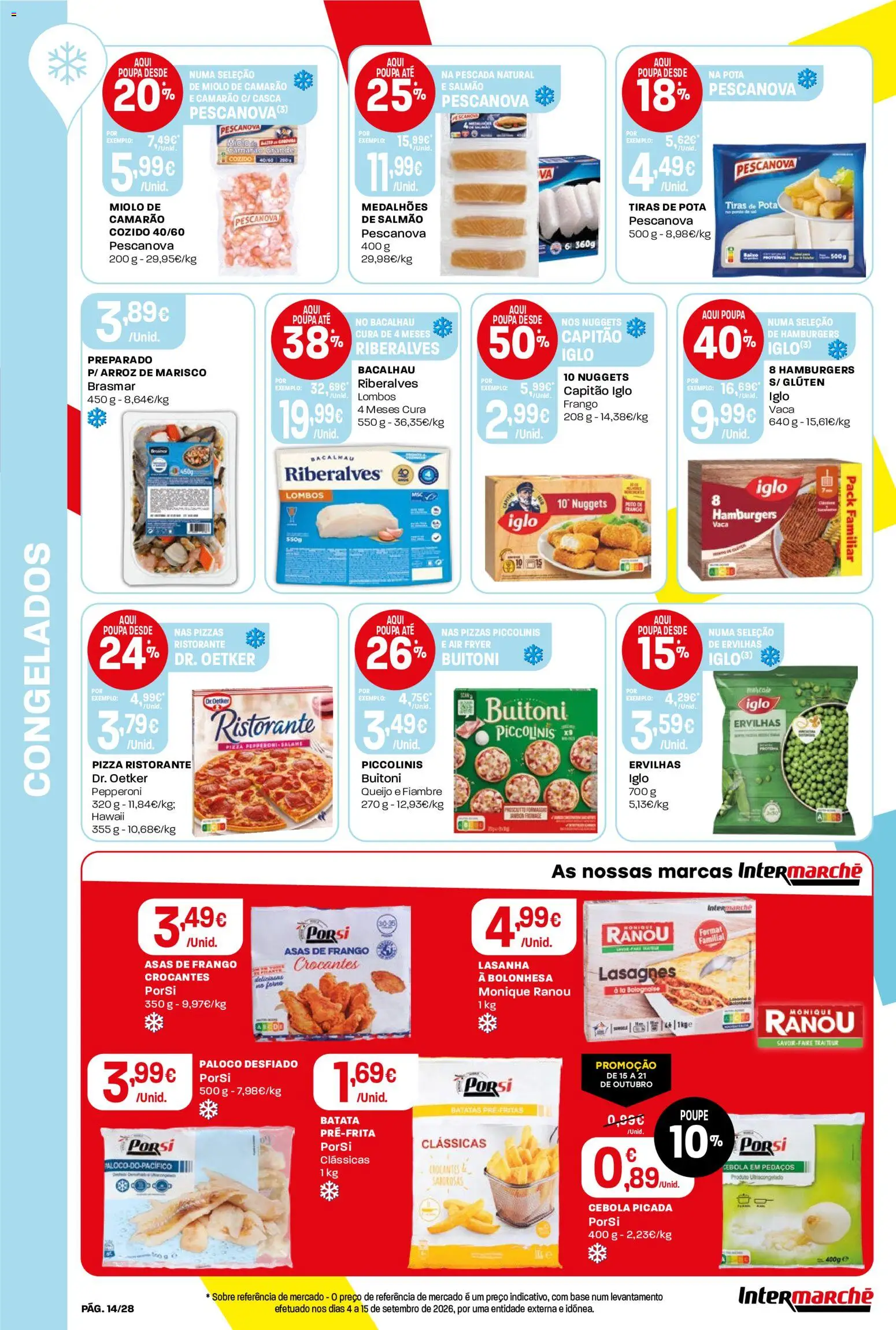 Intermarché folheto Contact │ válido de 15/10/2026 | Página: 14 | Produtos: Batata, Bacalhau, Lasanha, Pizza