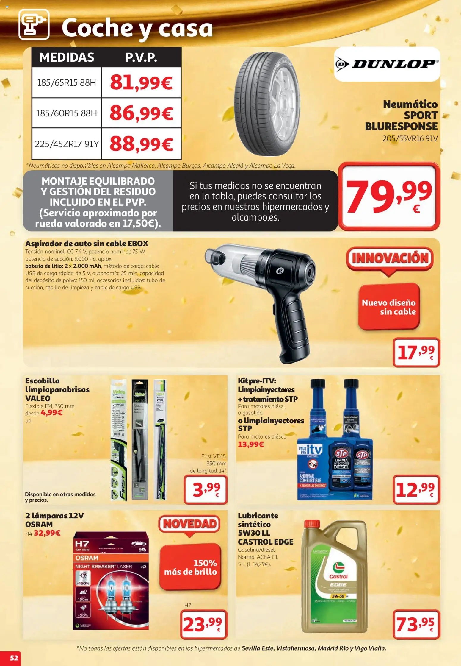 Alcampo HG Nacional │ válido desde el 22/10/2026 | Página: 52 | Productos: Cepillo, Cable, USB, Aspirador