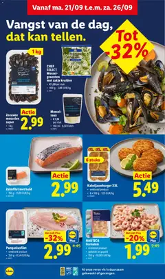 CHEF SELECT Mosselgroenten met zakje kruiden, 400 g - Voorbeeld van een folder van Lidl, geldig van 21/09/2026 | Pagina: 6 | Producten: Mosselen, Saus, Groenten, Kan