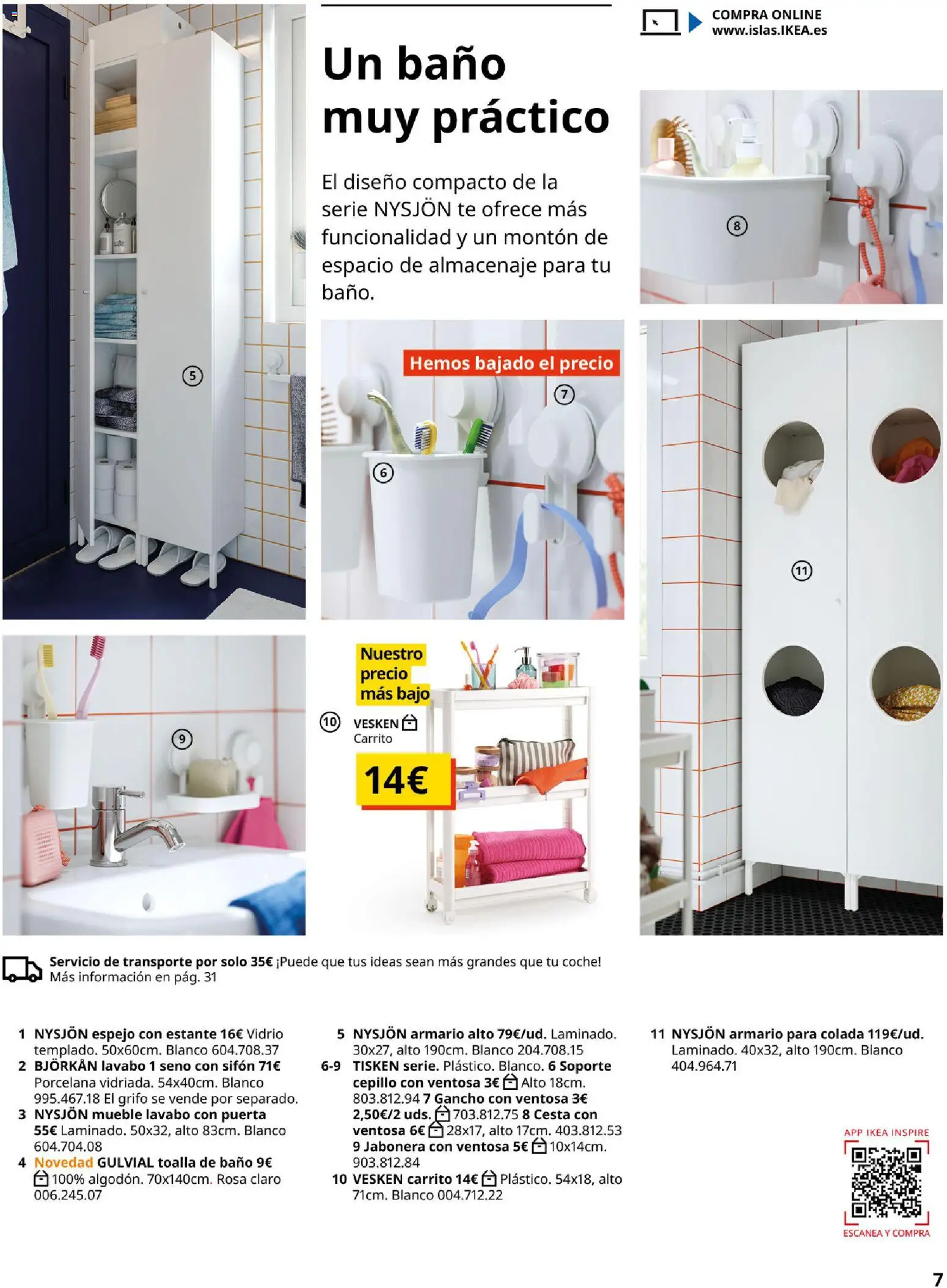 Catálogo IKEA Baňos │ válido desde el 01.02.2026 | Página: 7 | Productos: Almacenaje, Estante, Lavabo, Espejo