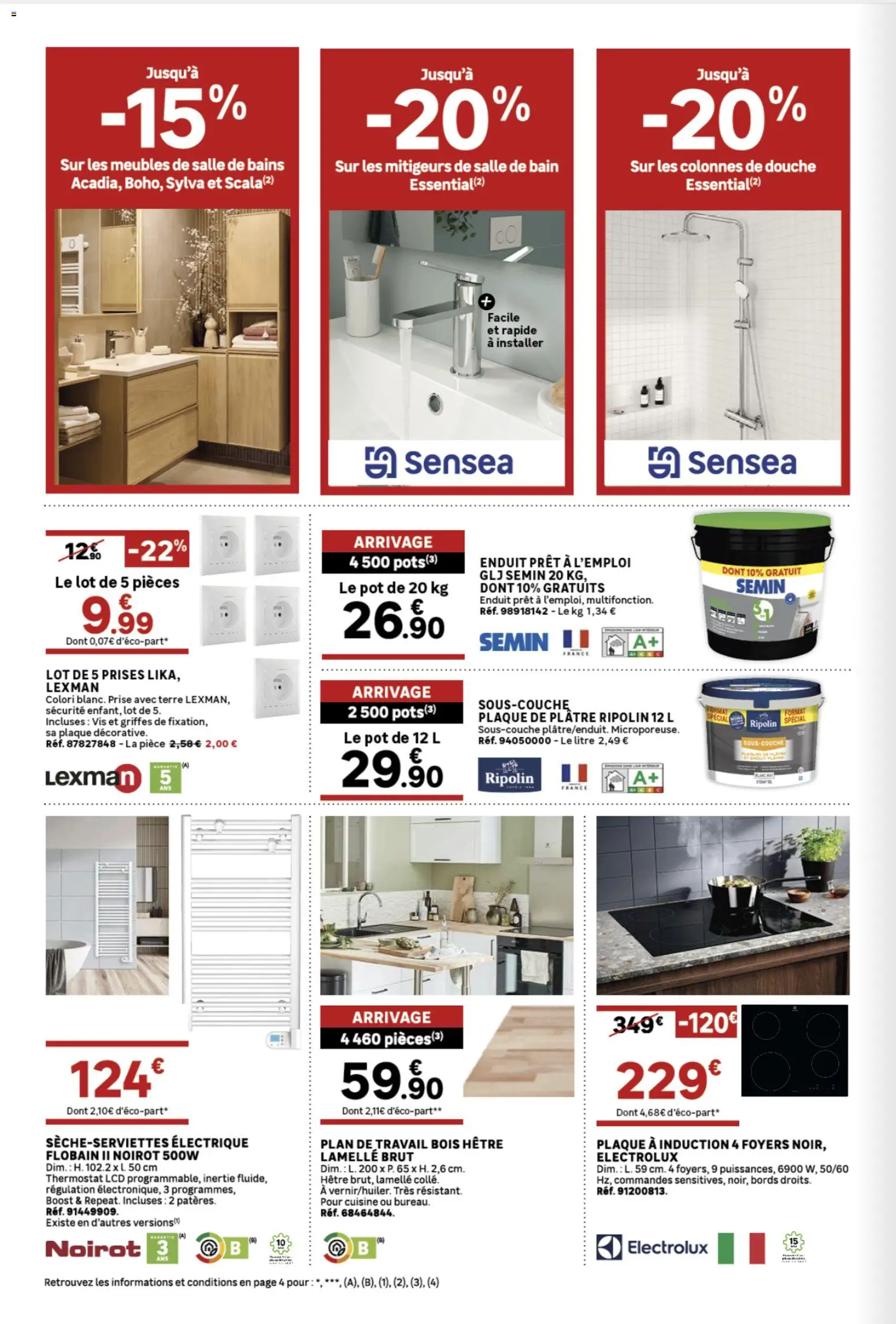 {H1} | Page: 2 | Produits: Plan de travail, Plâtre, Douche, Plaque de platre