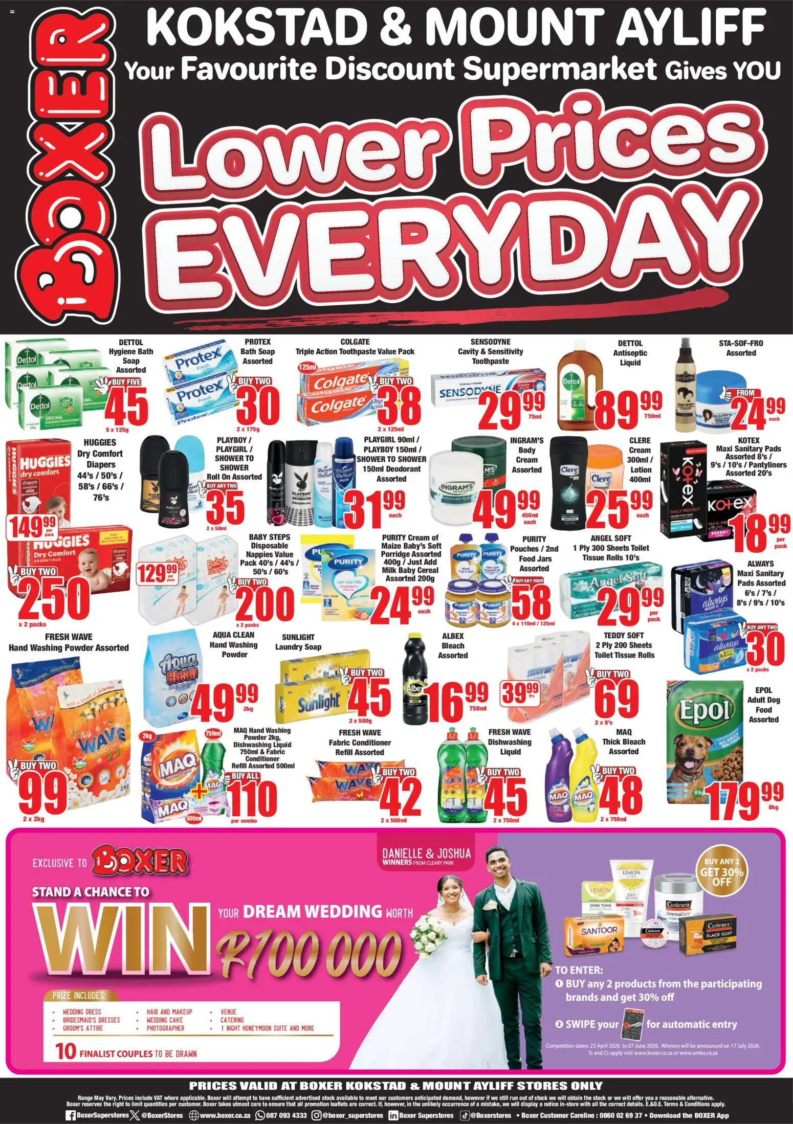 New Boxer catalogue – valid from 11.05.2026 | Page: 8 | Products: Dates, Bleach, Baby food, Dishwashing liquid