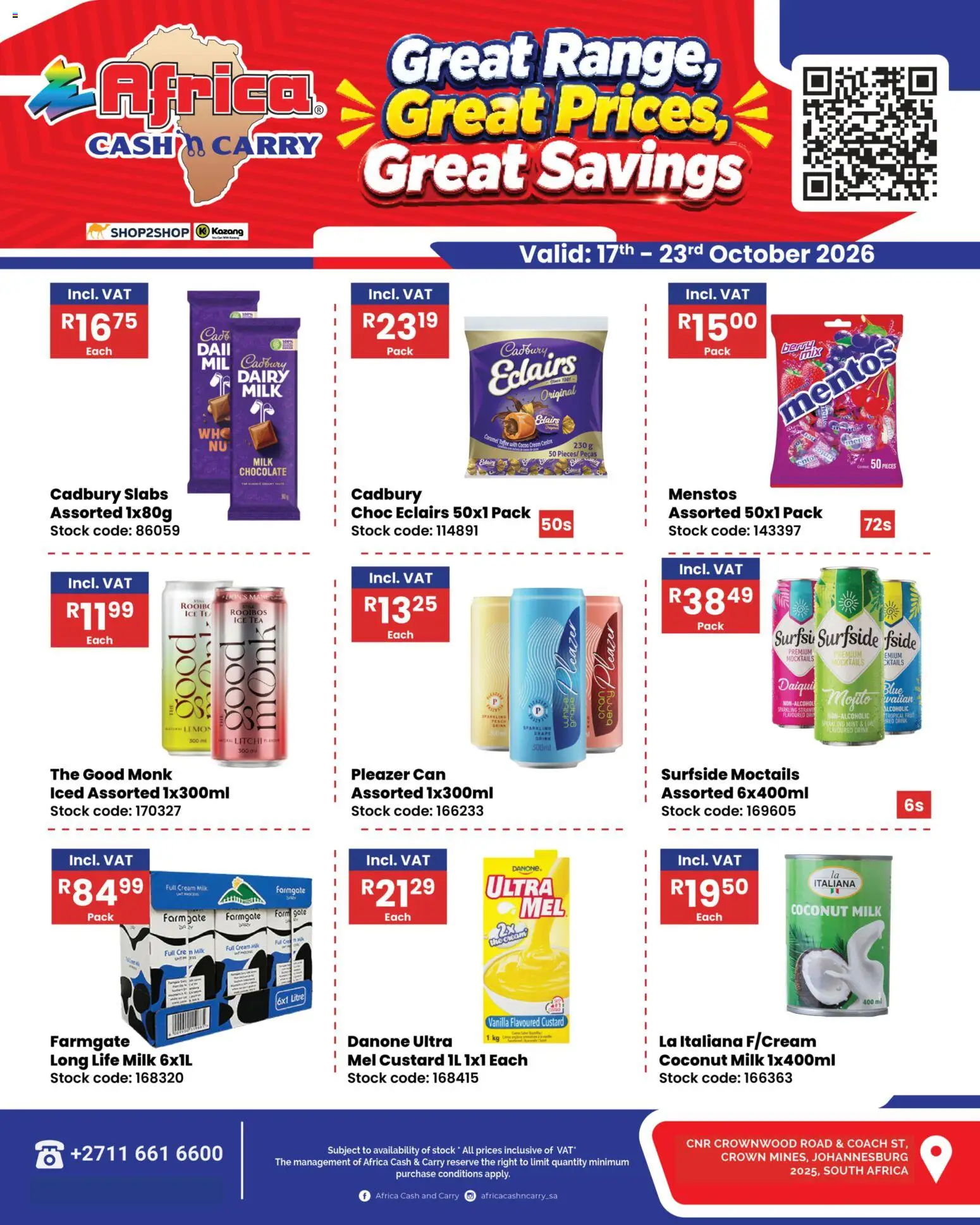 New Africa Cash & Carry catalogue – valid from 17/10/2026 | Page: 1 | Products: Tropical fruit, Cream, Fruit, Lemon