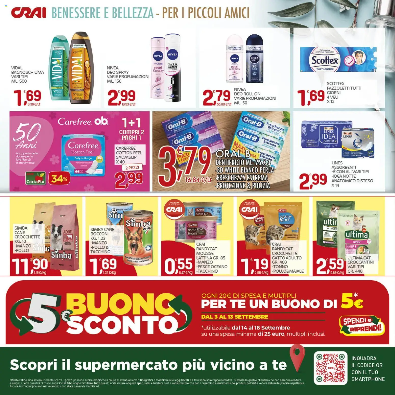 Volantino CRAI del 03/09/2026 | Pagina: 16 | Prodotti: Manzo, Fazzoletti, Verdure, Salvaslip