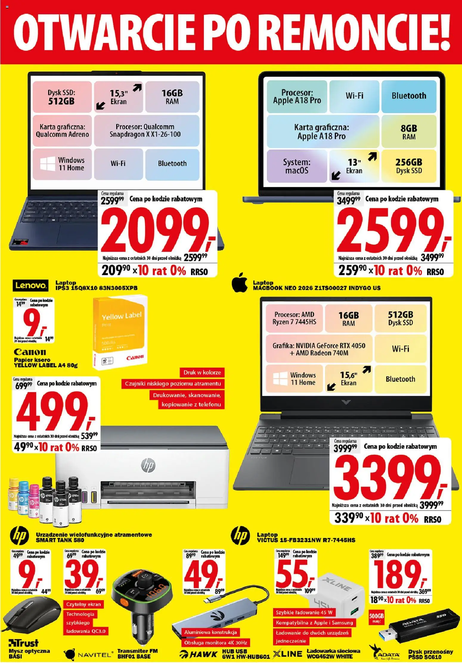 Mediaexpert promocje od 22.10.2026 | Strona: 5 | Produkty: Laptop, Ładowarka, USB, Papier ksero