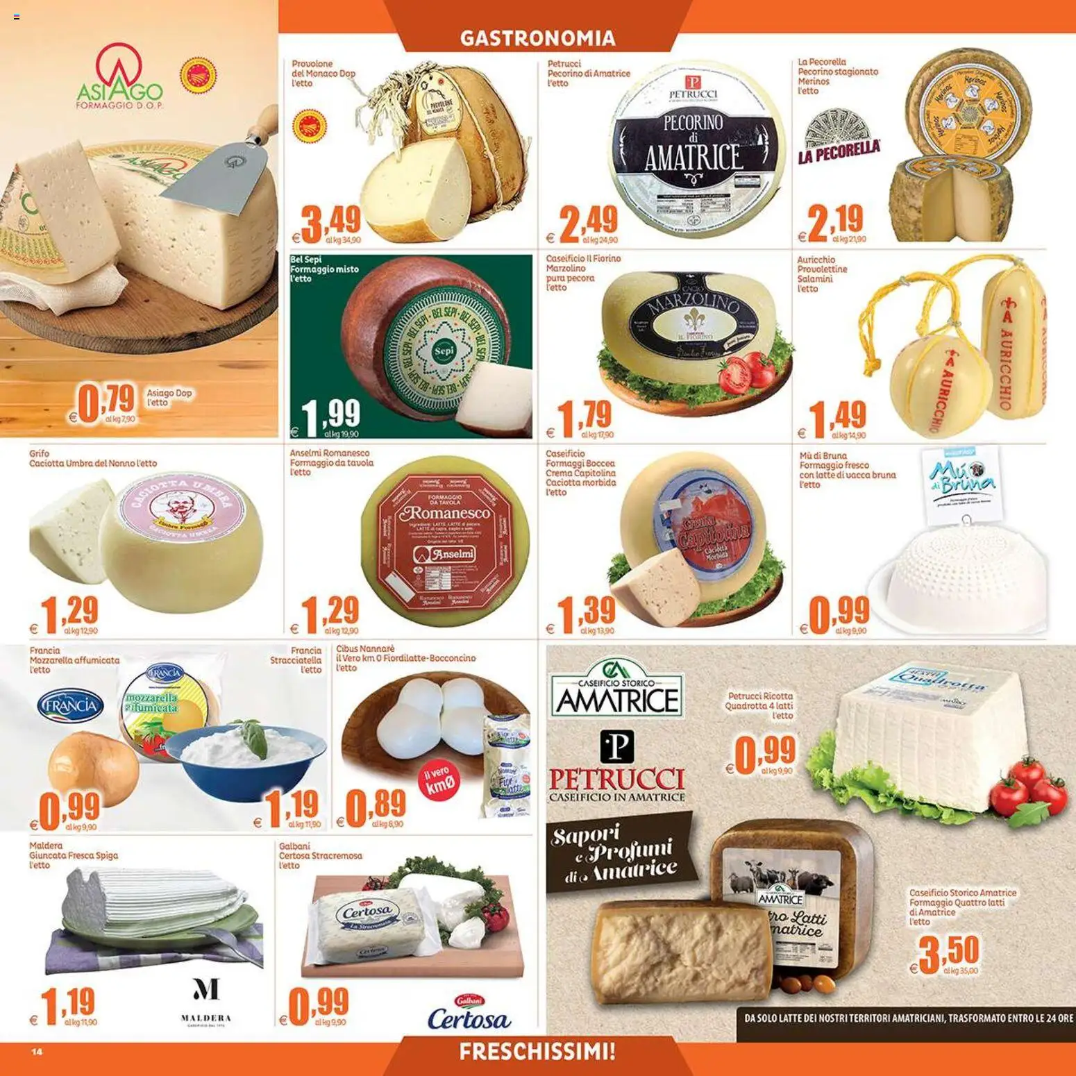 Volantino Elite Supermercati del 21/08/2026 | Pagina: 14 | Prodotti: Crema, Profumi, Pecorino, Stracciatella