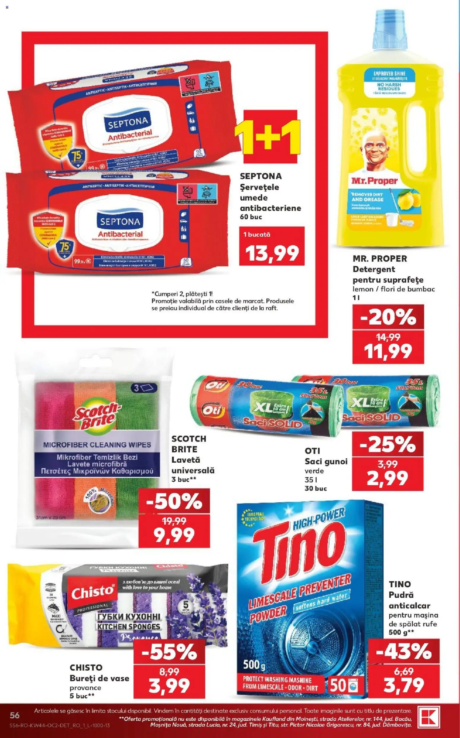 Kaufland Miercurea Ciuc 28.10.2026 - Revista si Oferta | Pagină: 56 | Produse: Vase, Raft, Detergent, Lavete