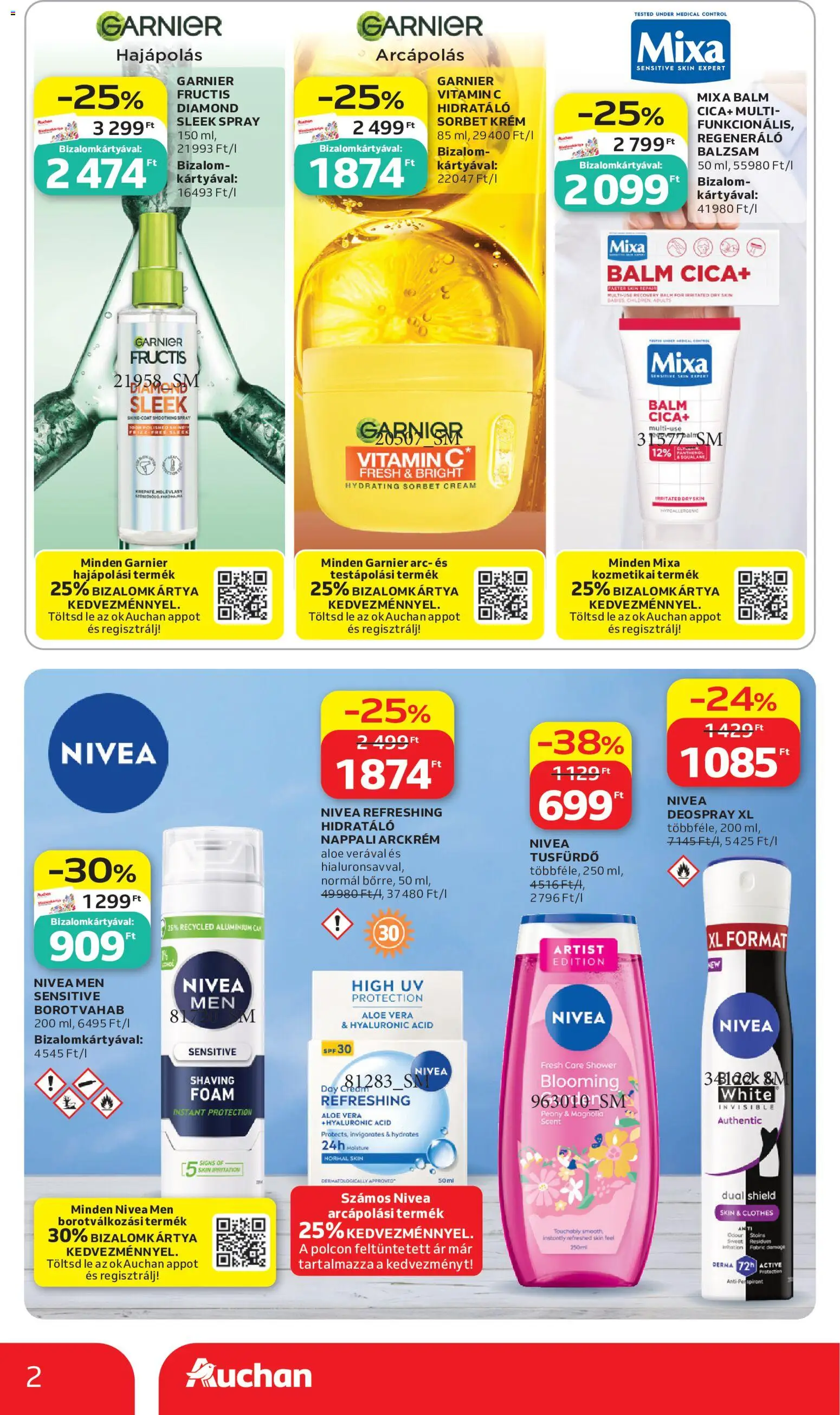 Auchan akciós ujság - amely érvényes a következő dátumtól: 2026.07.02. | Oldal: 2 | Termékek: Body, Vitamin c, Tusfürdő, Só