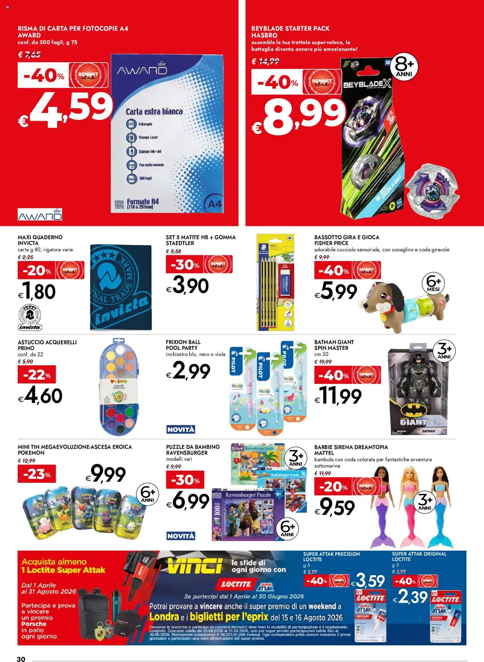 Volantino bennet del 21.05.2026 | Pagina: 30 | Prodotti: Astuccio, Quaderno