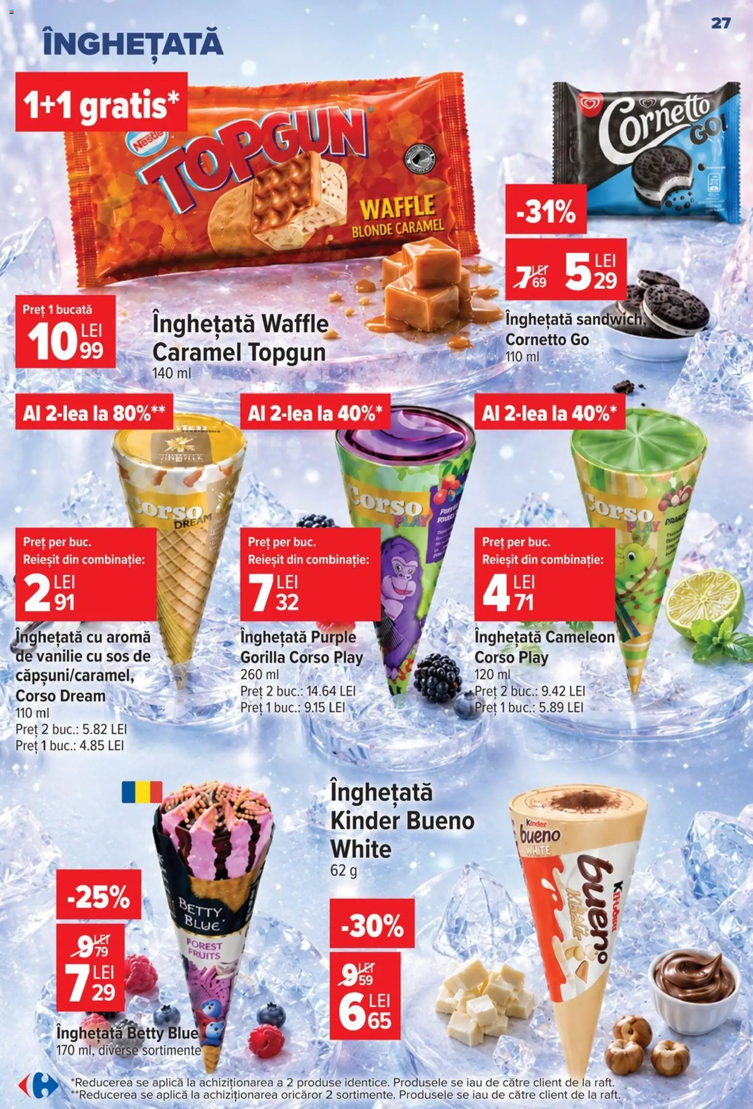 Noul catalog Carrefour – valabil de la 17.06.2026 | Pagină: 26 | Produse: Înghețată, Sos