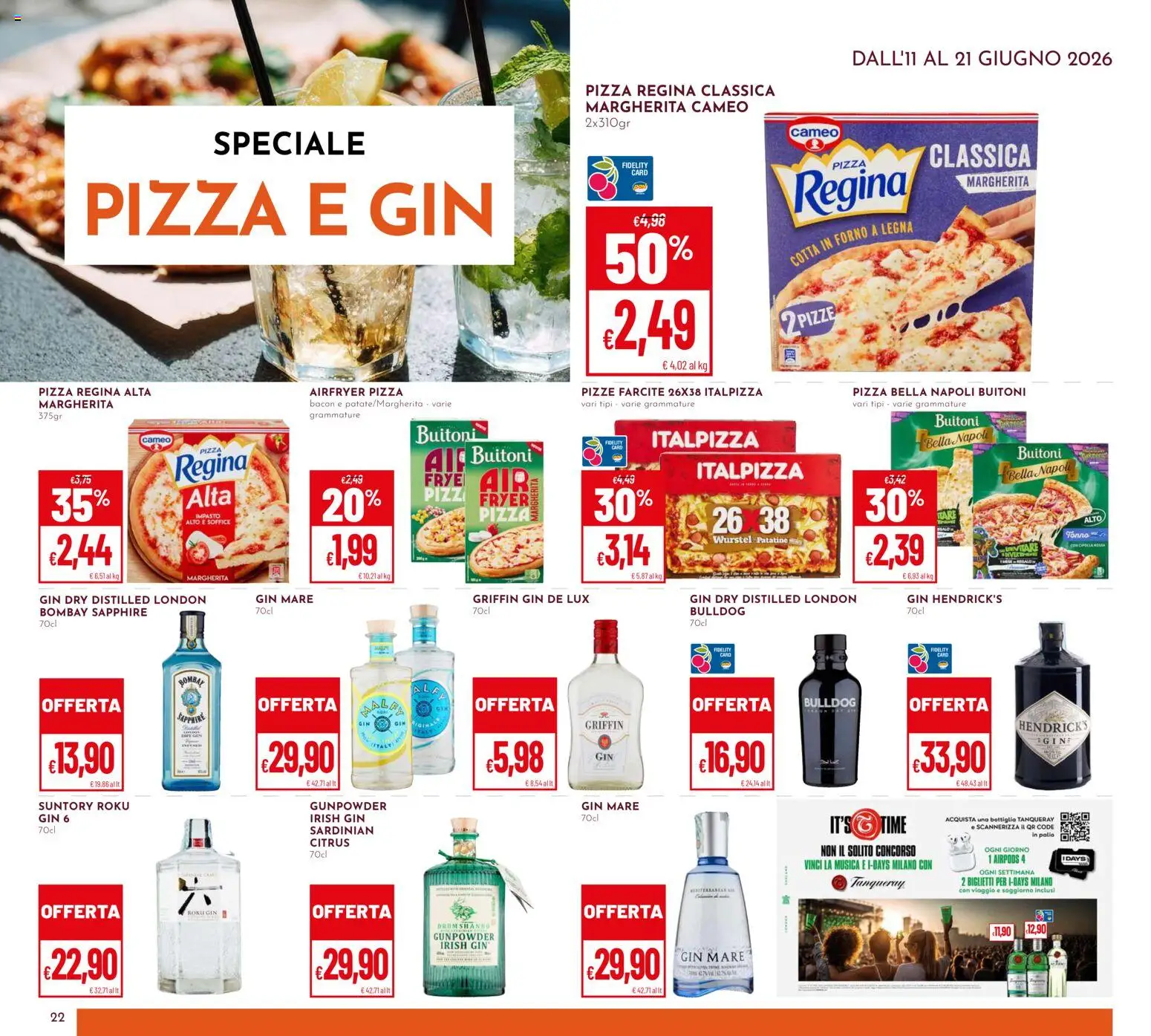 Volantino Pan del 11.06.2026 | Pagina: 22 | Prodotti: Pizza, Gin, Forno, Airpods