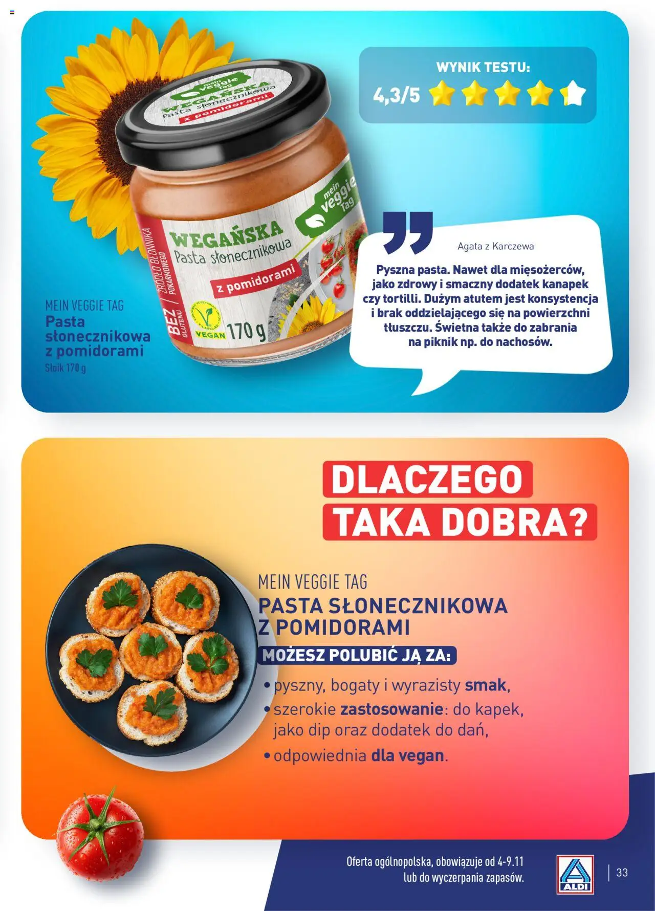 Aldi Gazetka - Wielki test od 04.11.2024 | Strona: 33 | Produkty: Pasta