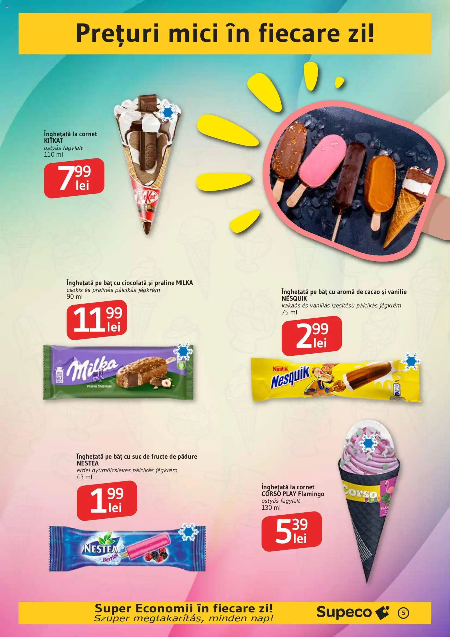 Noul catalog Supeco – valabil de la 07.05.2026 | Pagină: 5 | Produse: Mici, Praline, Înghețată, Fructe