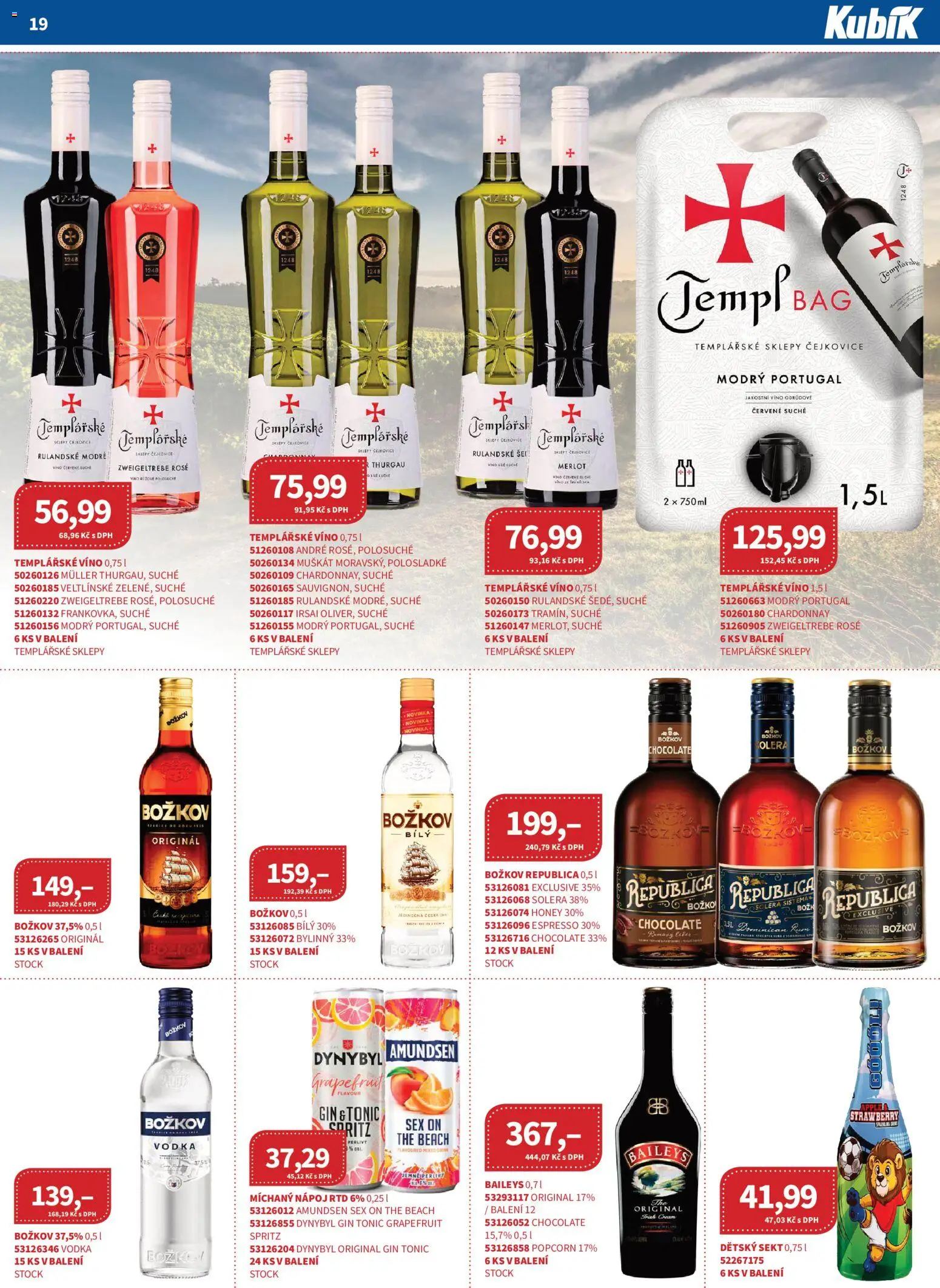 Kubík leták - Velkoobchod 04/2026 od 01.04.2026 | Strana: 19 | Produkty: Vodka, Gin tonic, Spritz, Republica