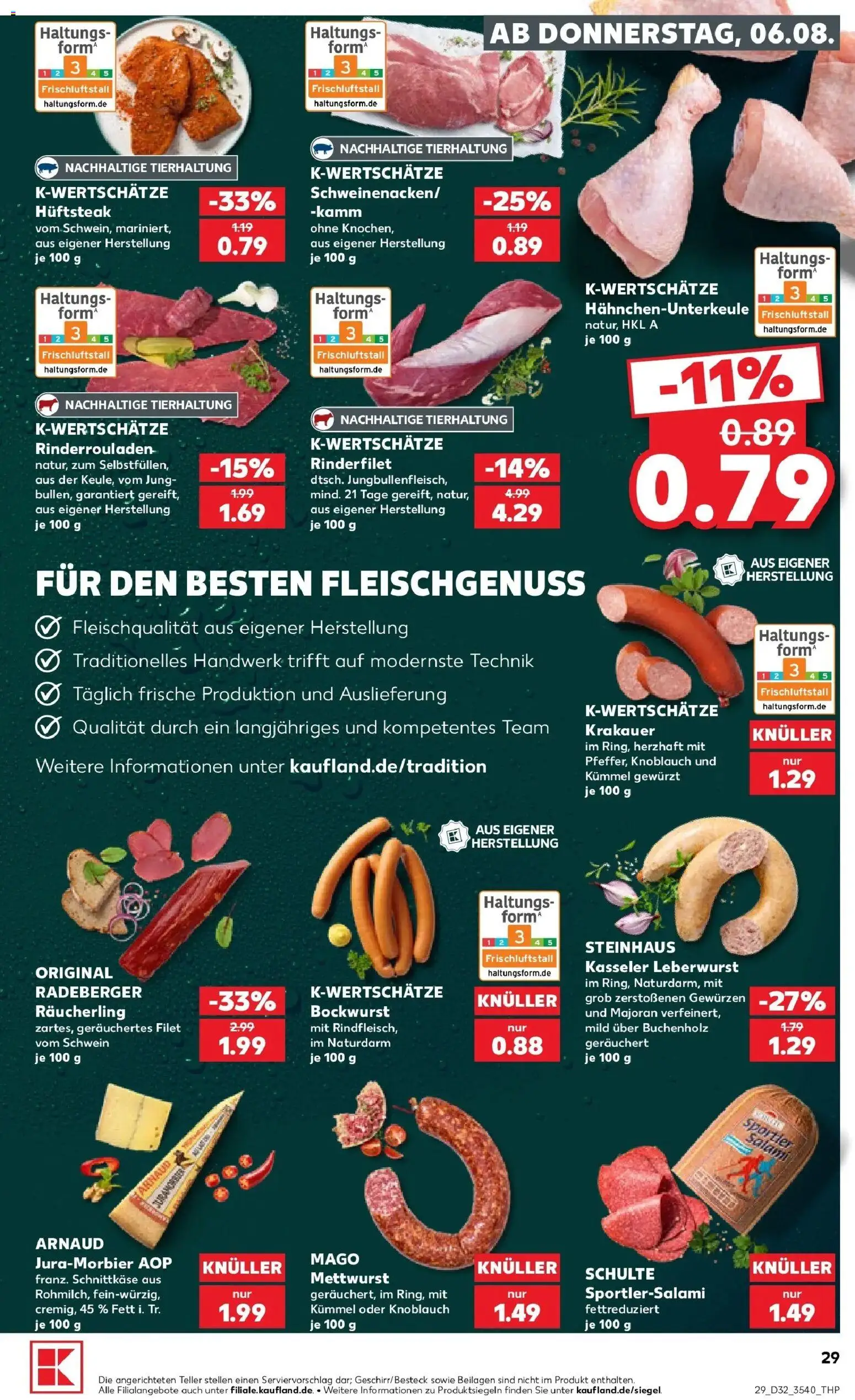Prospekt Kaufland ab 06.08.2026 » Angebote Online zum Blättern | Seite: 29 | Produkte: Beilagen, Jura, Rinderfilet, Salami