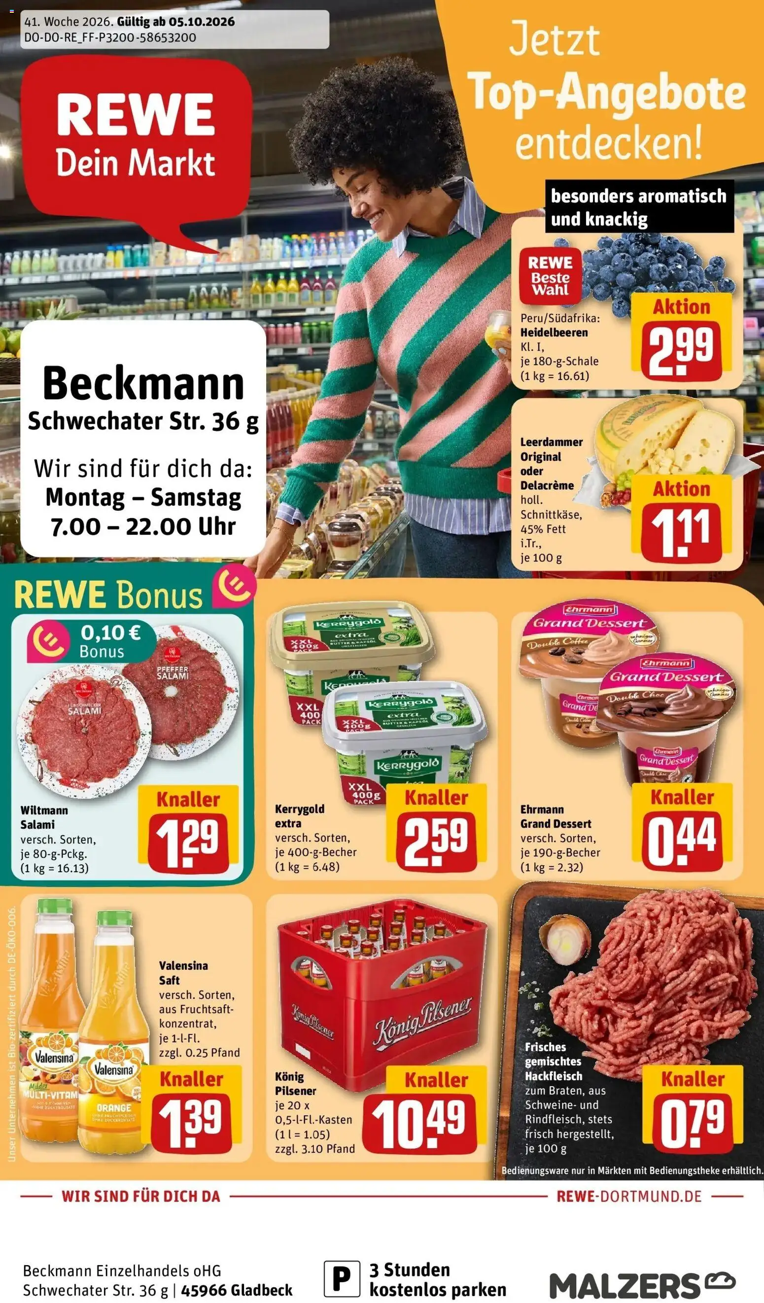 REWE Prospekt ab 05.10.2026 zum Blättern » Angebote | Seite: 5 | Produkte: Konig pilsener, Butter, Uhr, Hackfleisch