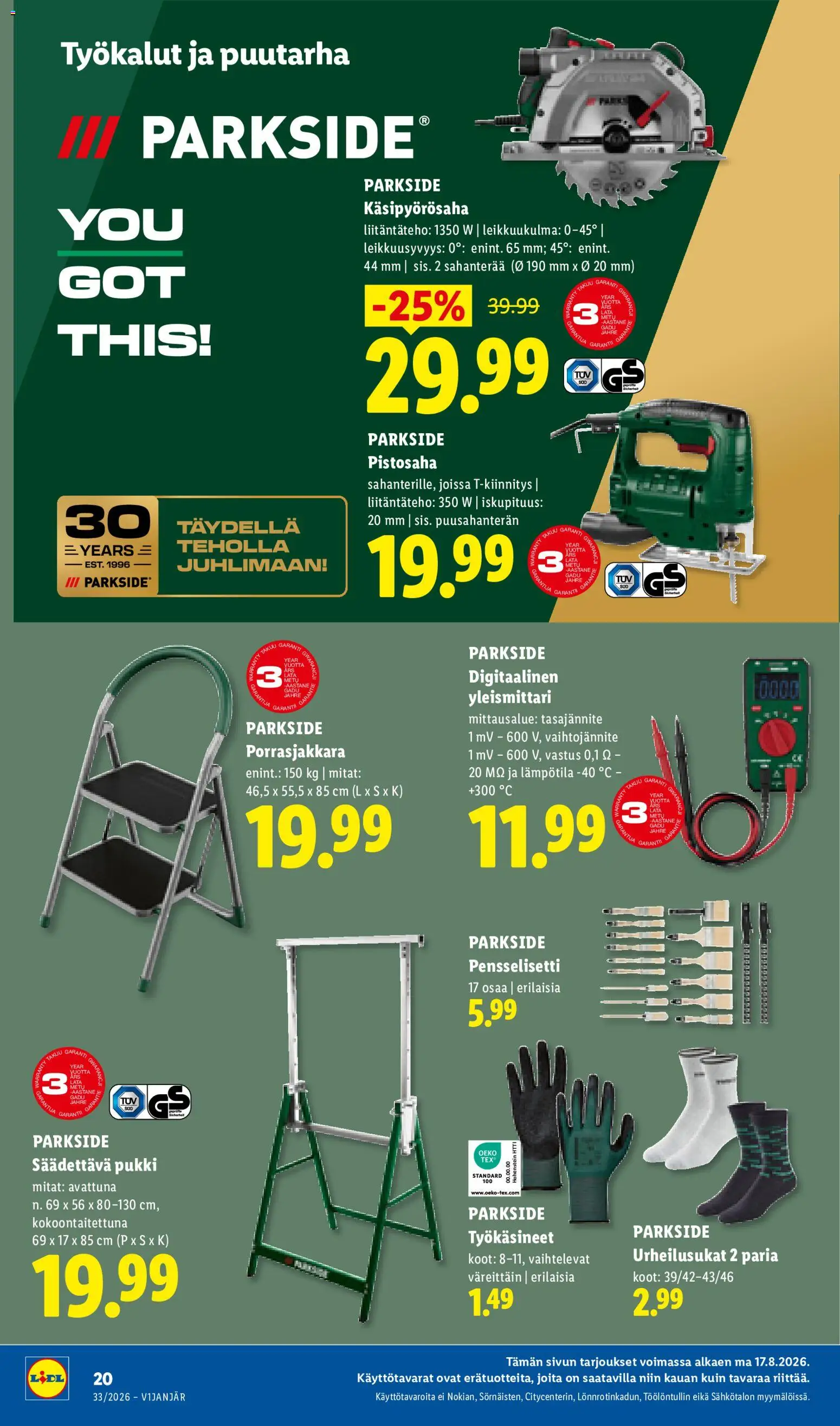 Lidl tarjoukset – voimassa 17/08/2026 alkaen | Sivu: 8 | Tuotteet: Työkäsineet