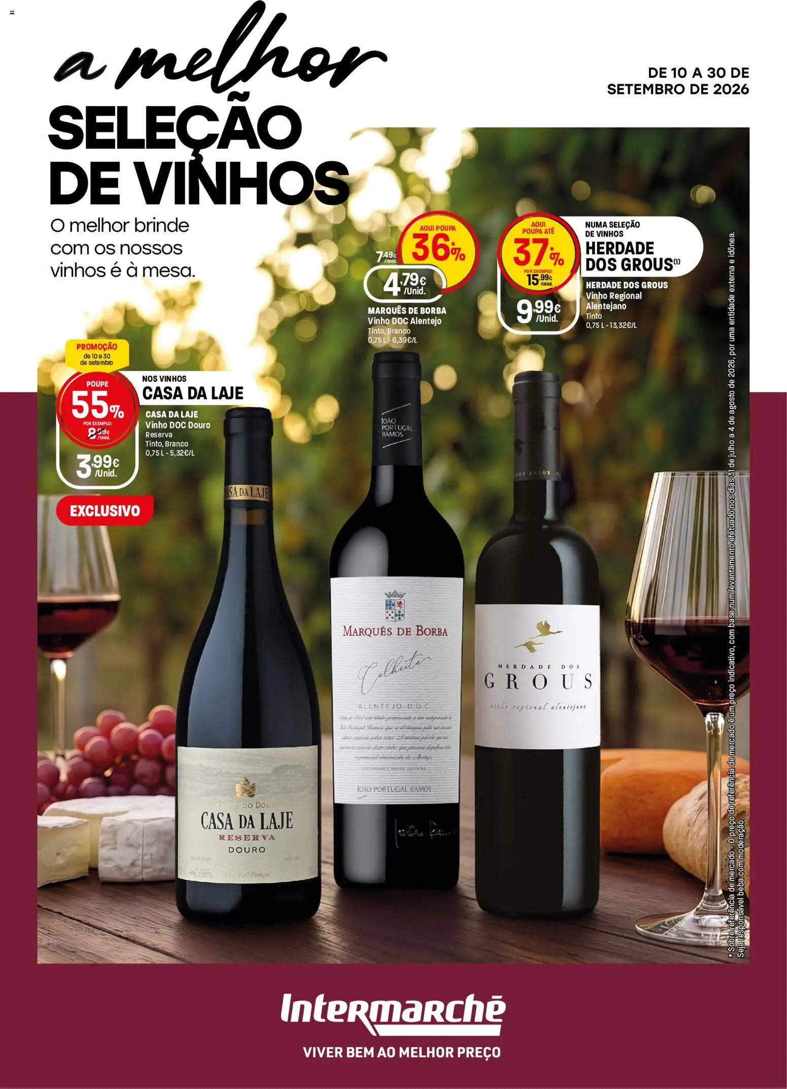 Intermarché folheto Especial Vinhos Super │ válido de 10/09/2026 | Página: 1 | Produtos: Base, Vinho