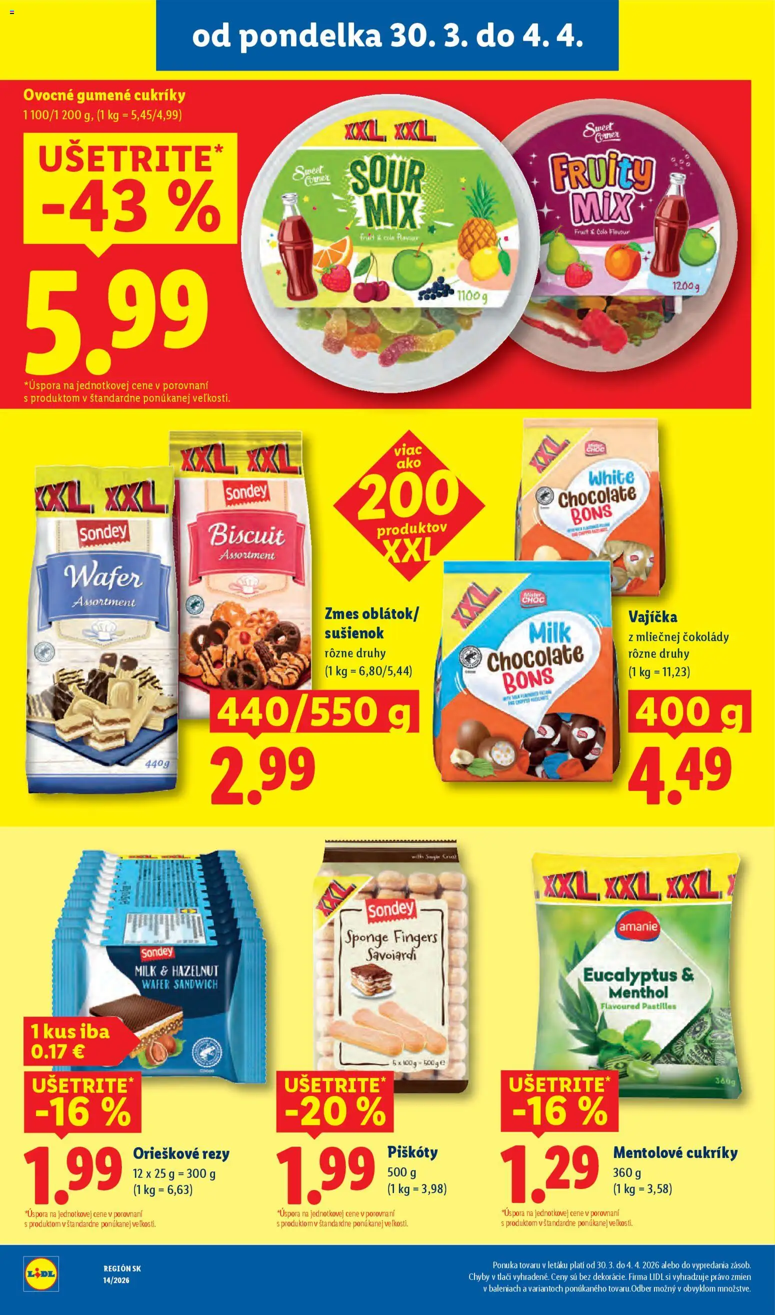 Nové Lidl akcie – leták je platný od 30.03.2026 | Strana: 34 | Produkty: Cukríky