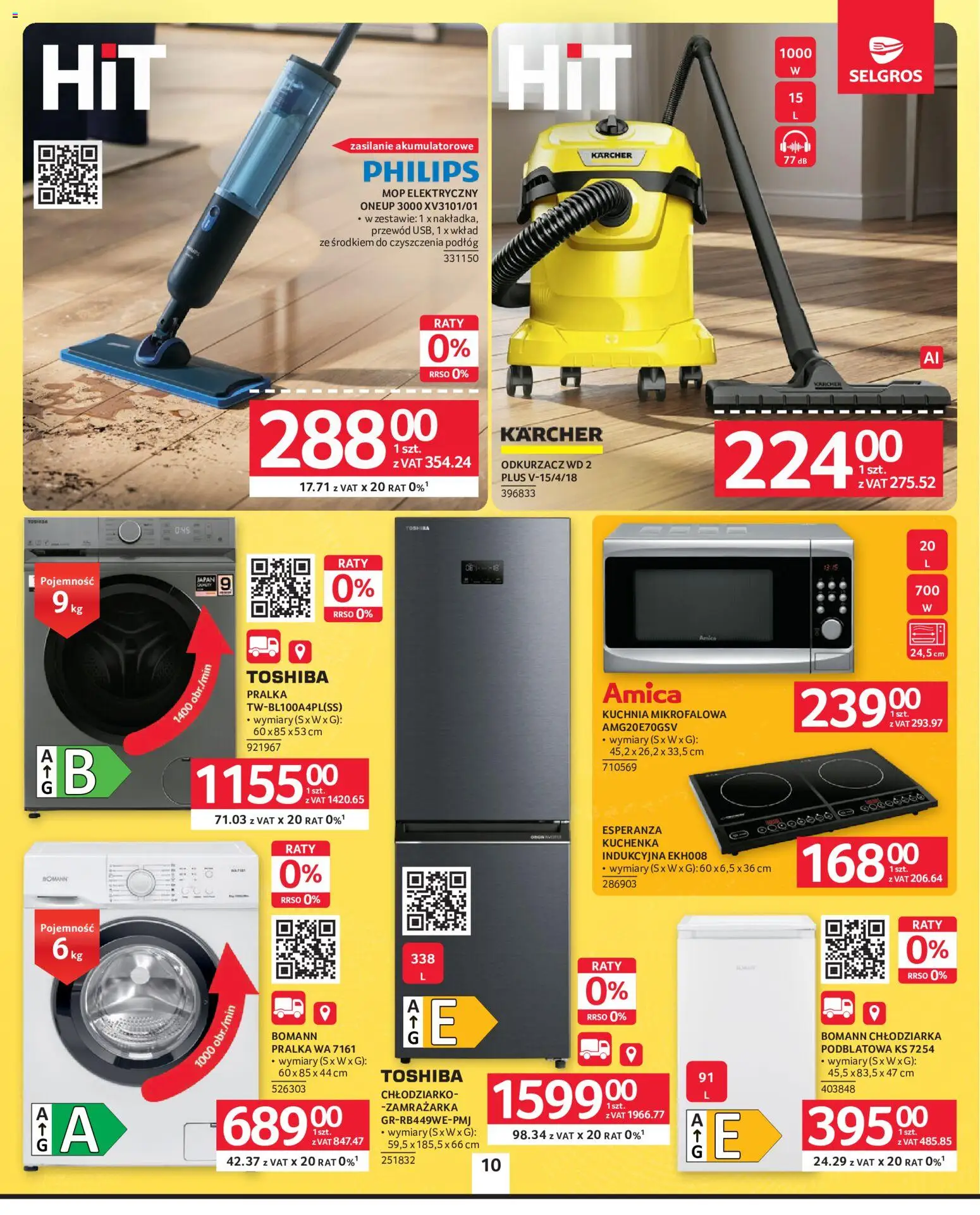 Selgros cash&carry gazetka - Oferta przemysłowa od 13.08.2026 | Strona: 12 | Produkty: Zamrażarka, Pralka, Odkurzacz, Mop