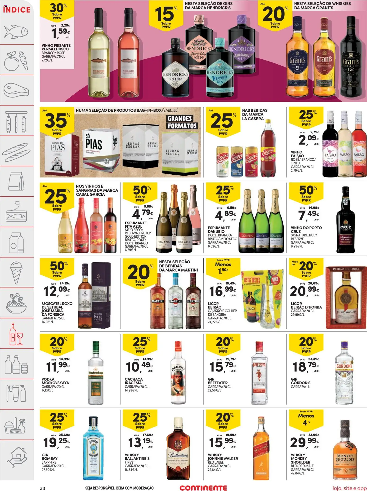 Continente folheto │ válido de 26.05.2026 | Página: 38 | Produtos: Espumante, Cachaça, Vinho, Vodka