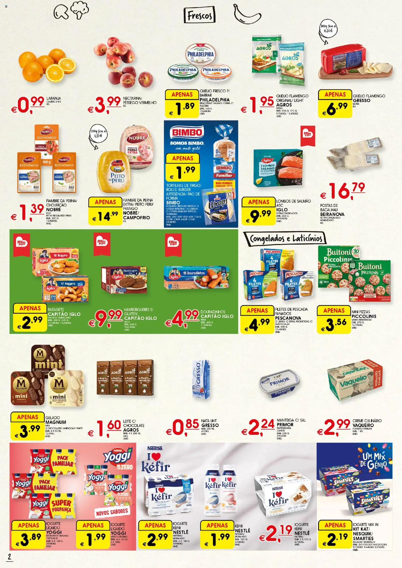 Meu Super folheto │ válido de 09/07/2026 | Página: 2 | Produtos: Pescada, Queijo, Pão, Creme