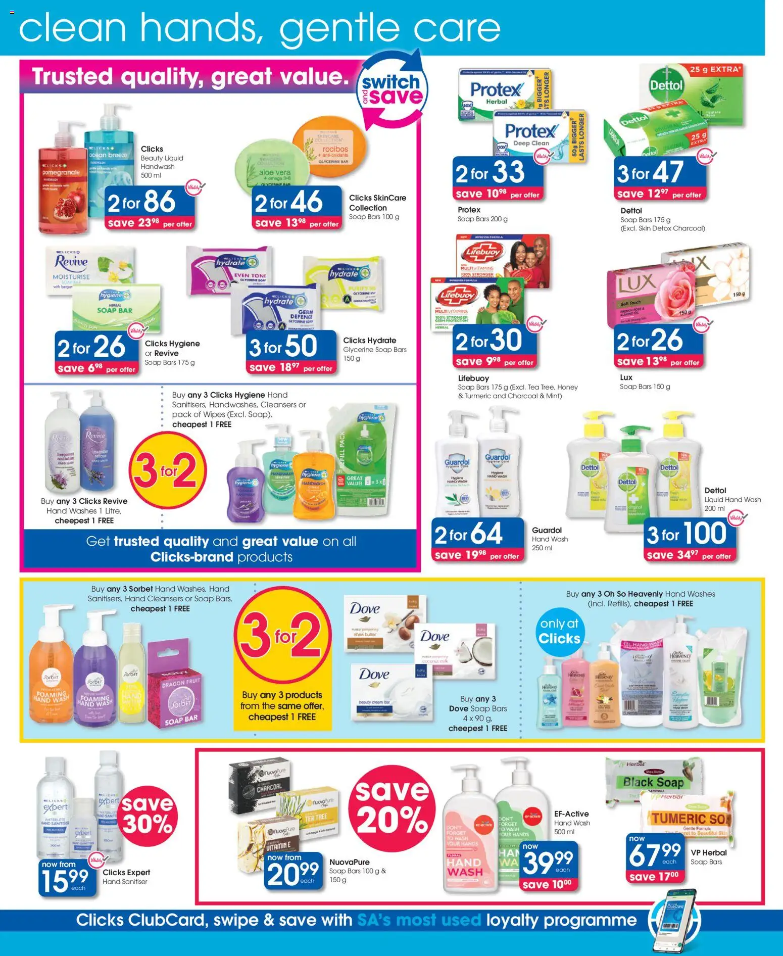 New Clicks catalogue – valid from 07.05.2026 | Page: 20 | Products: Milk, Butter, Switch, Tea