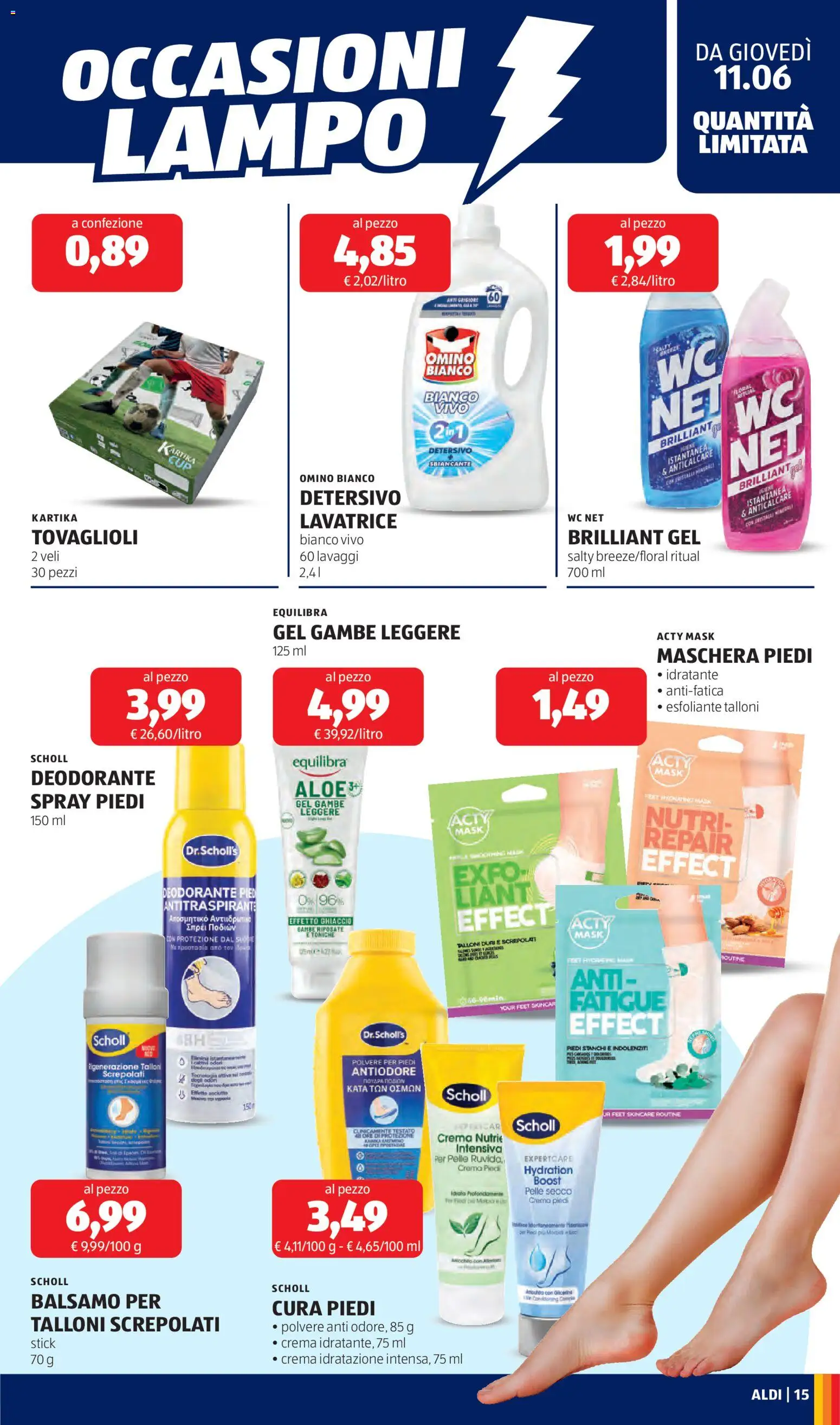 Volantino Aldi del 11.06.2026 | Pagina: 15 | Prodotti: Balsamo, Crema, Deodorante, WC