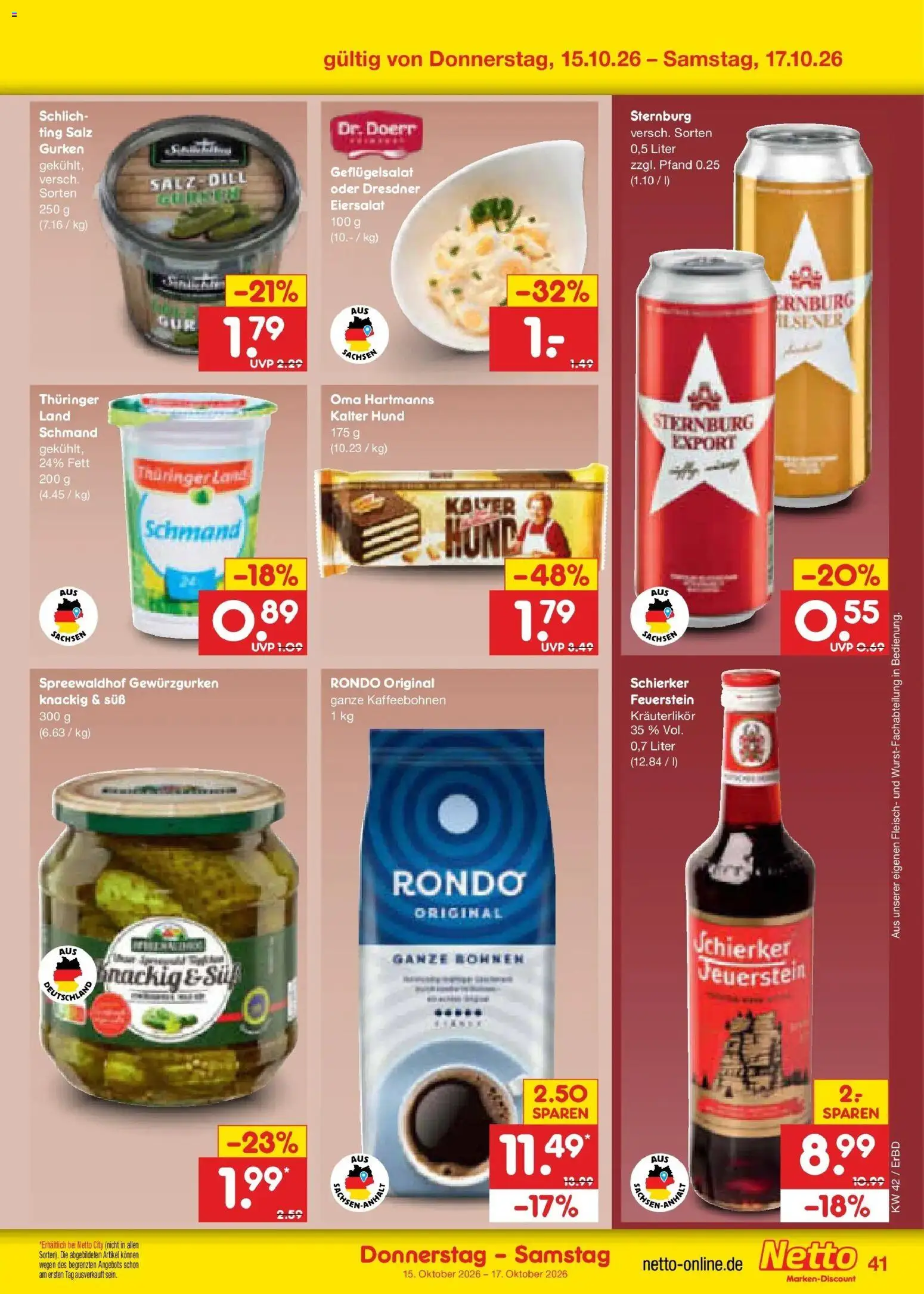 Netto Marken-Discount Prospekt Weimar (ab 12.10.2026) » Angebote | Seite: 57 | Produkte: Salz, Dill, Fleisch, Gurken