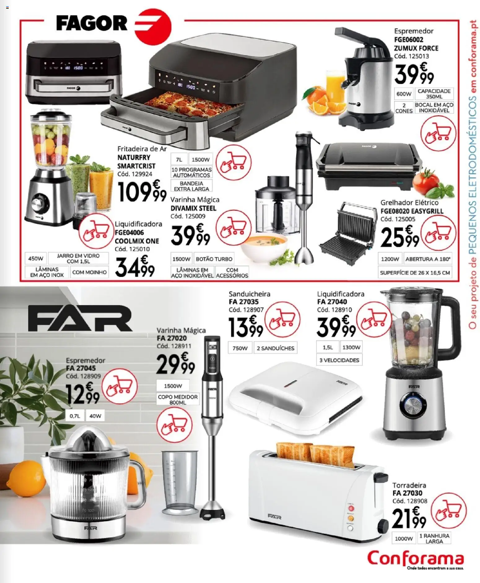 Conforama folheto │ válido de 16.04.2026 | Página: 113 | Produtos: Espremedor, Sanduicheira, Torradeira, Bandeja