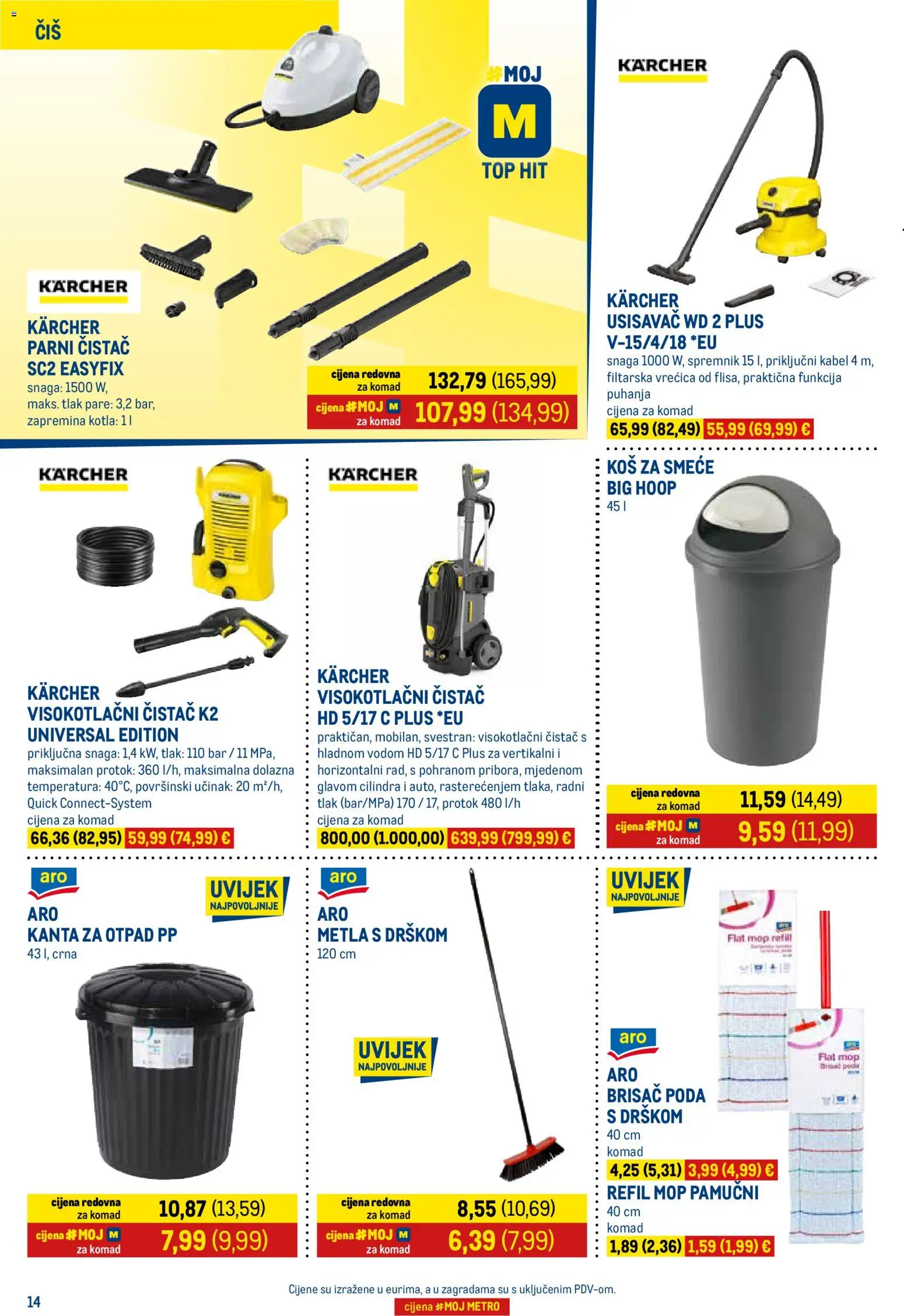 Metro katalog | vrijedi od 17.08.2026 | Stranica: 10 | Proizvodi: Usisavač, Brisac poda, Mop, Parni čistač