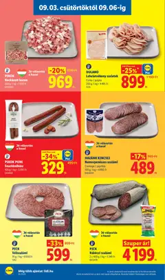HAZÁNK KINCSEI Nemespenészes szalámi, Csemege / paprikás, 100 g; 1 kg = 4890 Ft - amely érvényes a következő dátumtól: 2026.09.03. | Oldal: 6