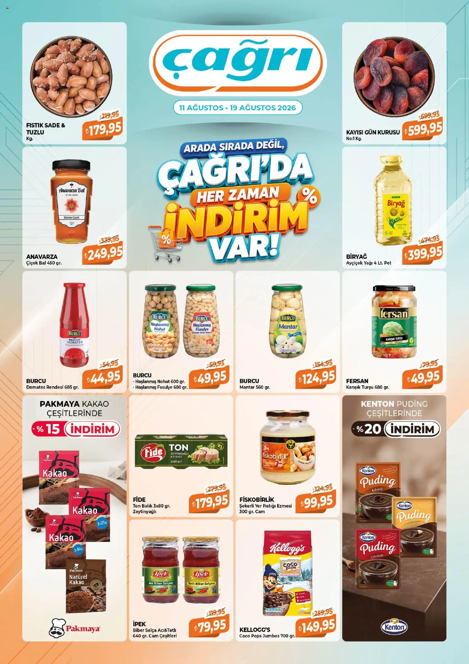 Çağrı Market Katalog - 11 Ağustos 2026 tarihinden itibaren geçerlidir | Sayfa: 4 | Ürünler: Fasulye, Domates, Acı biber, Mantar