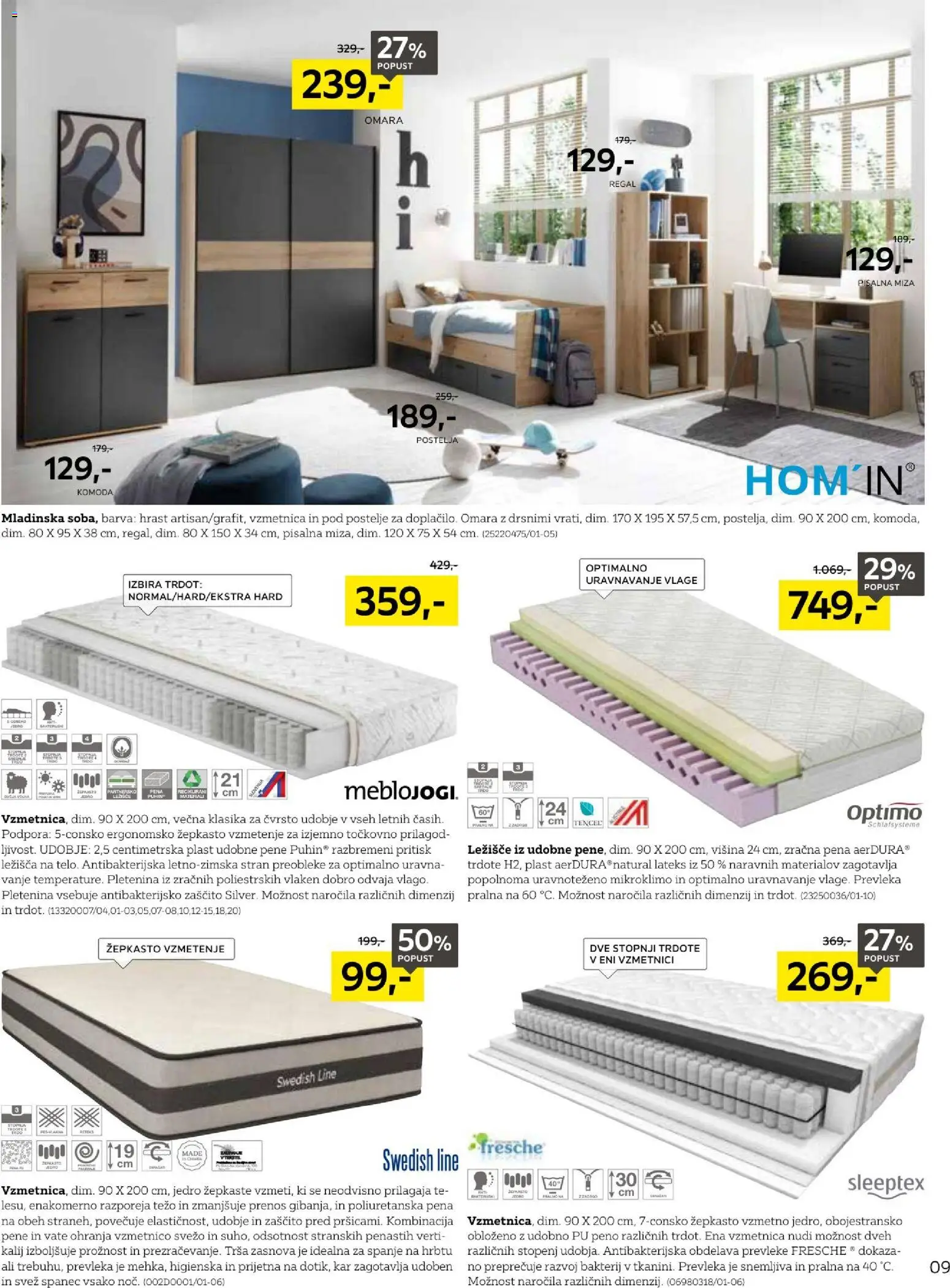 Novi XXXL Lesnina katalog ponudbe – veljaven od 18.05.2026 | Stran: 9 | Izdelki: Vzmetnica, Omara, Komoda, Barva