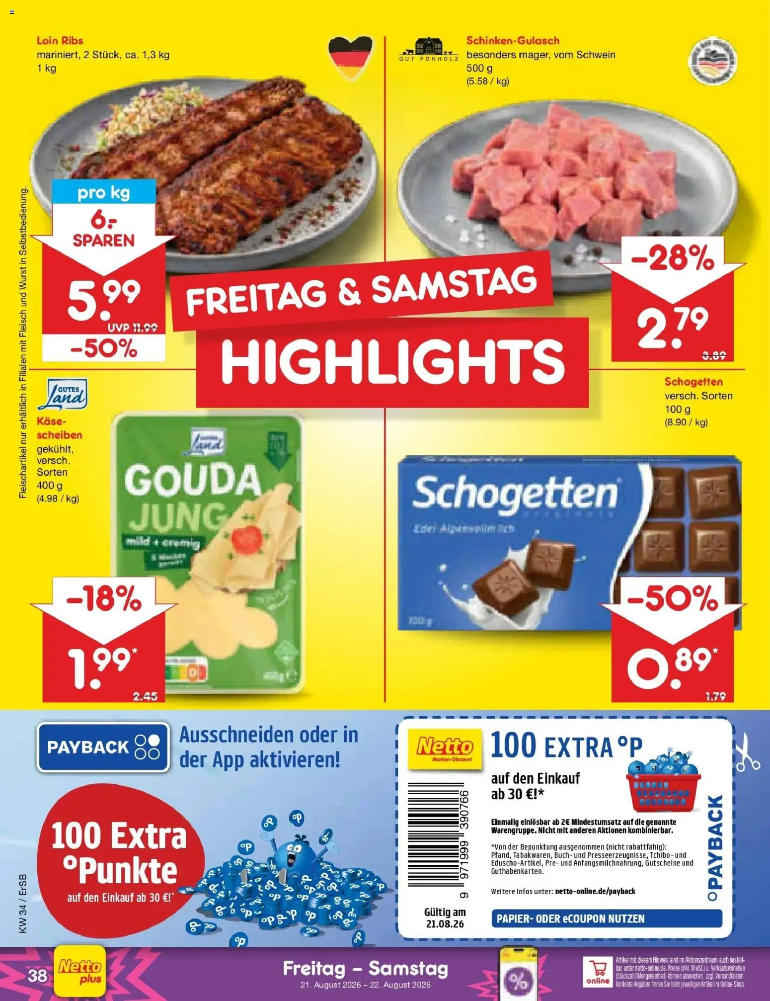 Netto Marken-Discount Prospekt Nordhausen – gültig ab 17.08.2026 | Seite: 58 | Produkte: Käse, Gouda, Wurst, Schogetten